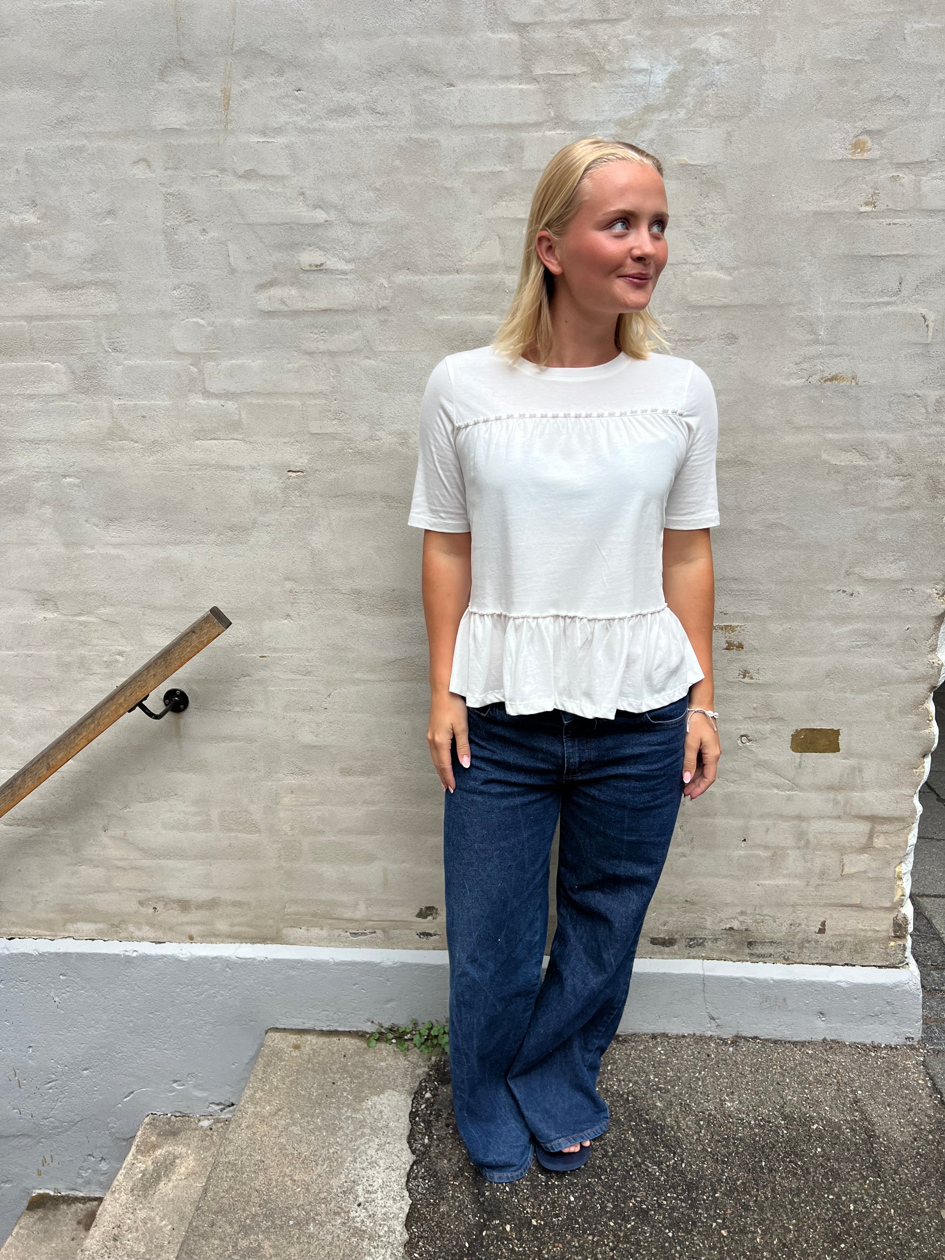 Poula Pearl Top - Cloud Dancer/CD Pearls