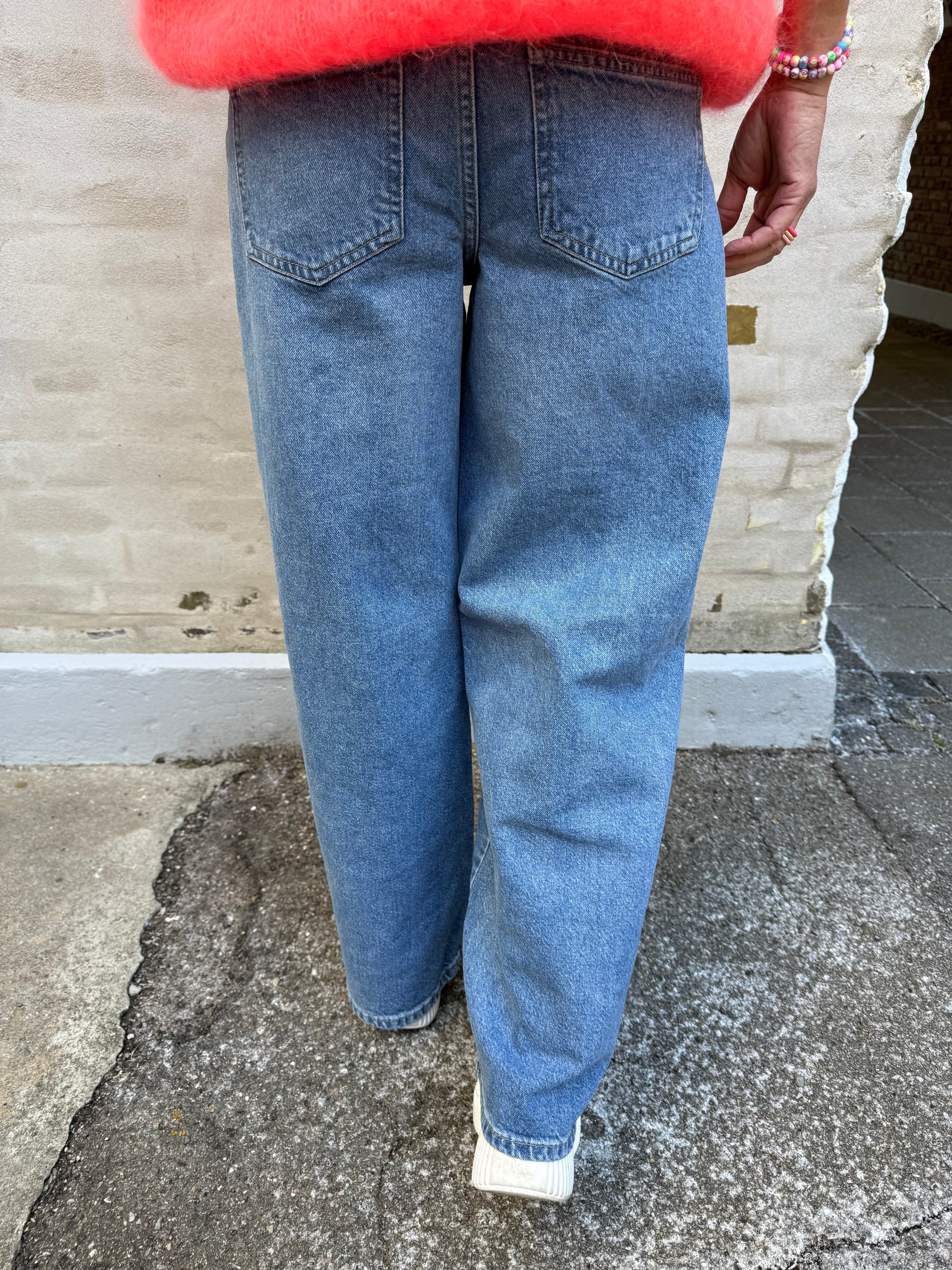 Selma vida jeans med låg midja - Medium Blue Denim