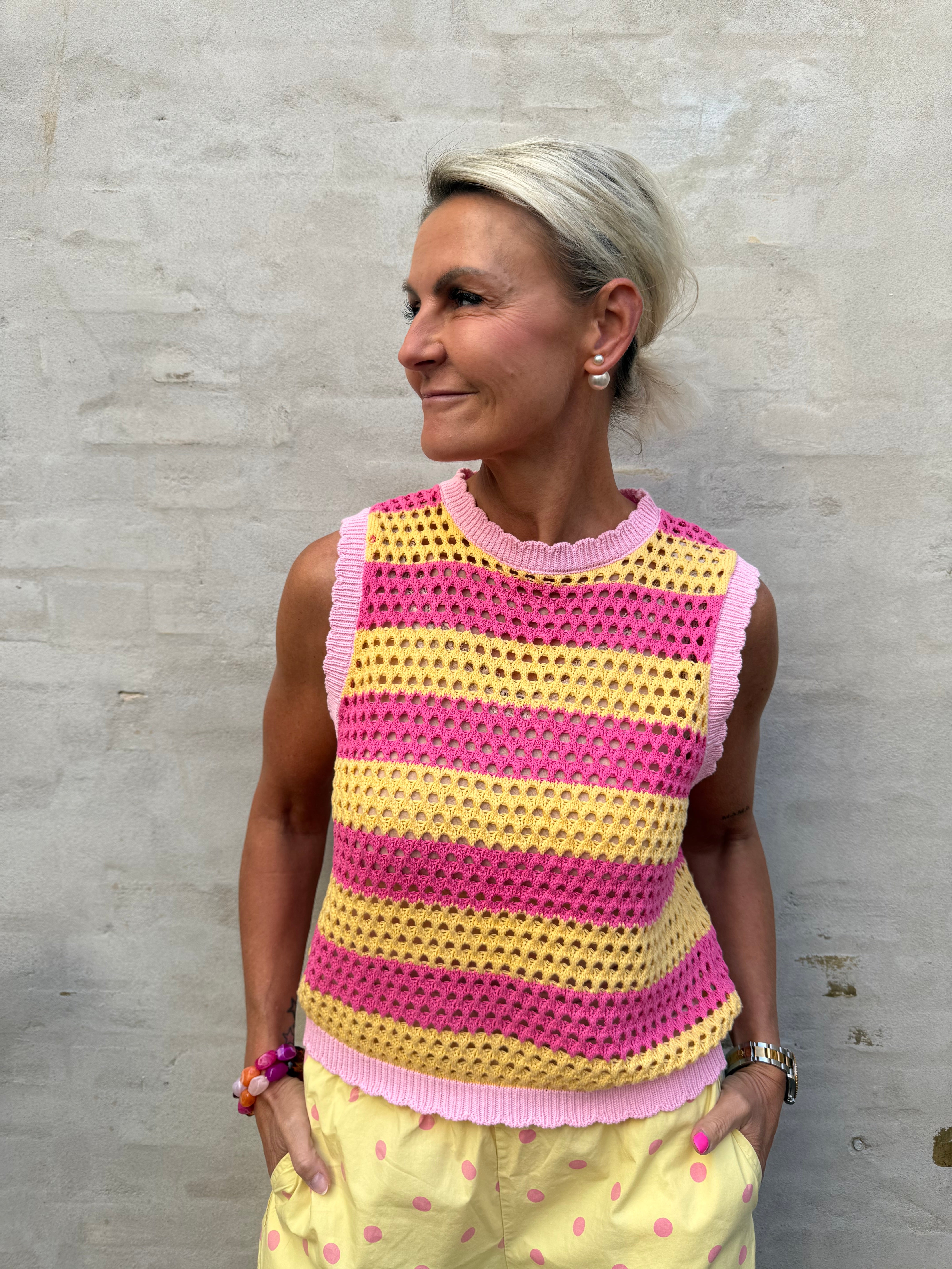 Manga Vest - Pink/Yellow