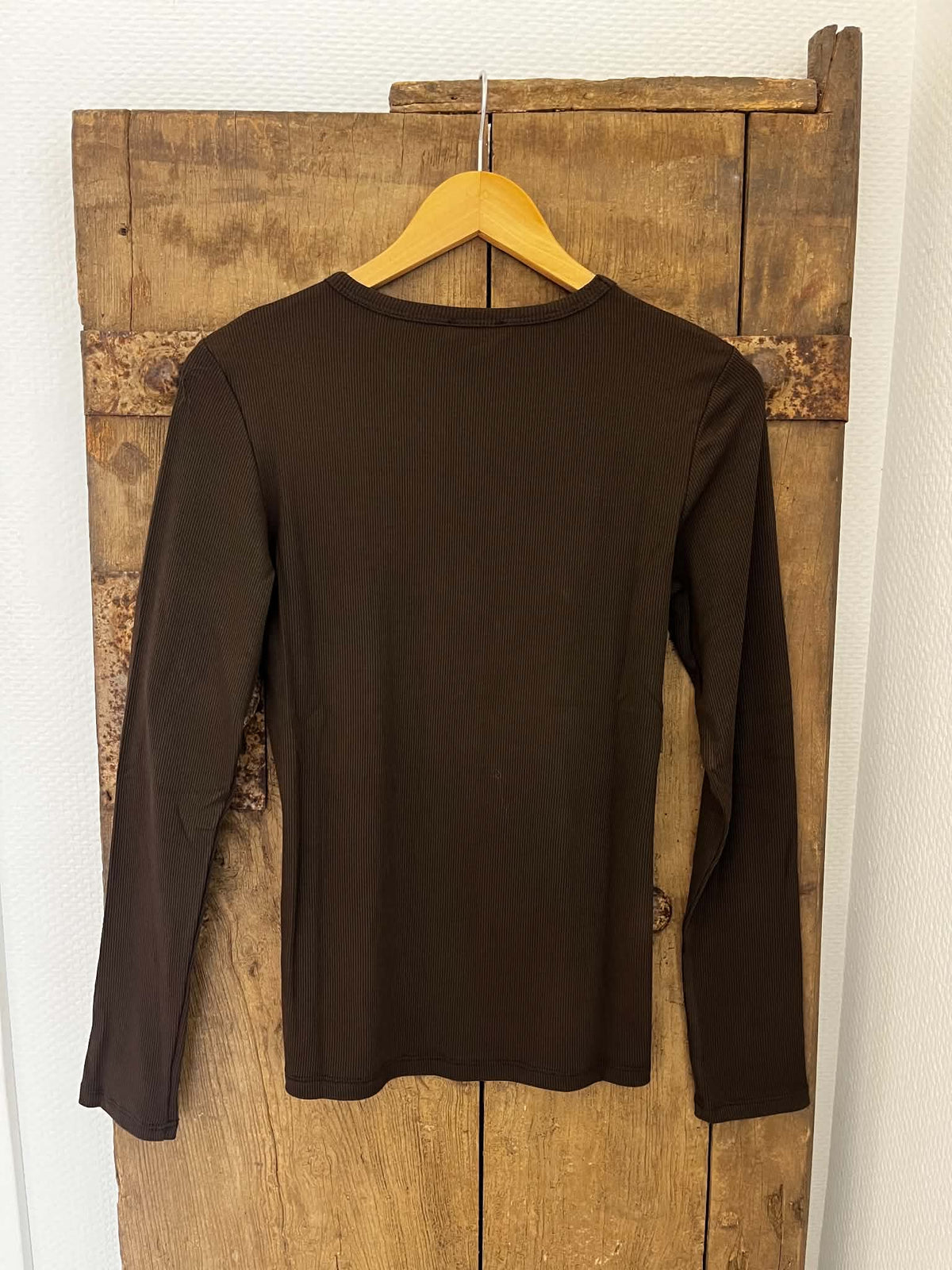 Everyday Basic LS Blouse - Dark Brown