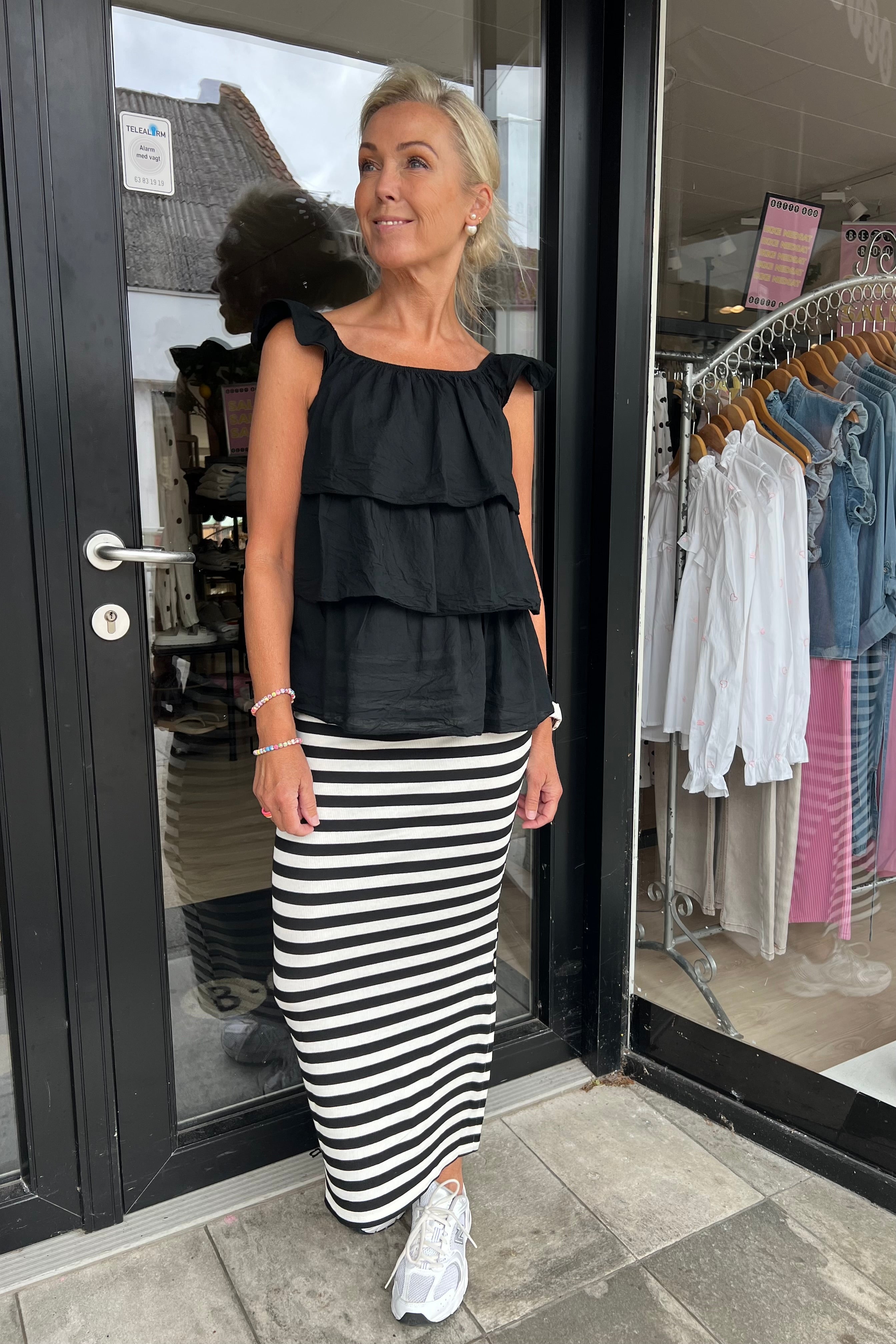 Everyday stripe Skirt - White/Black