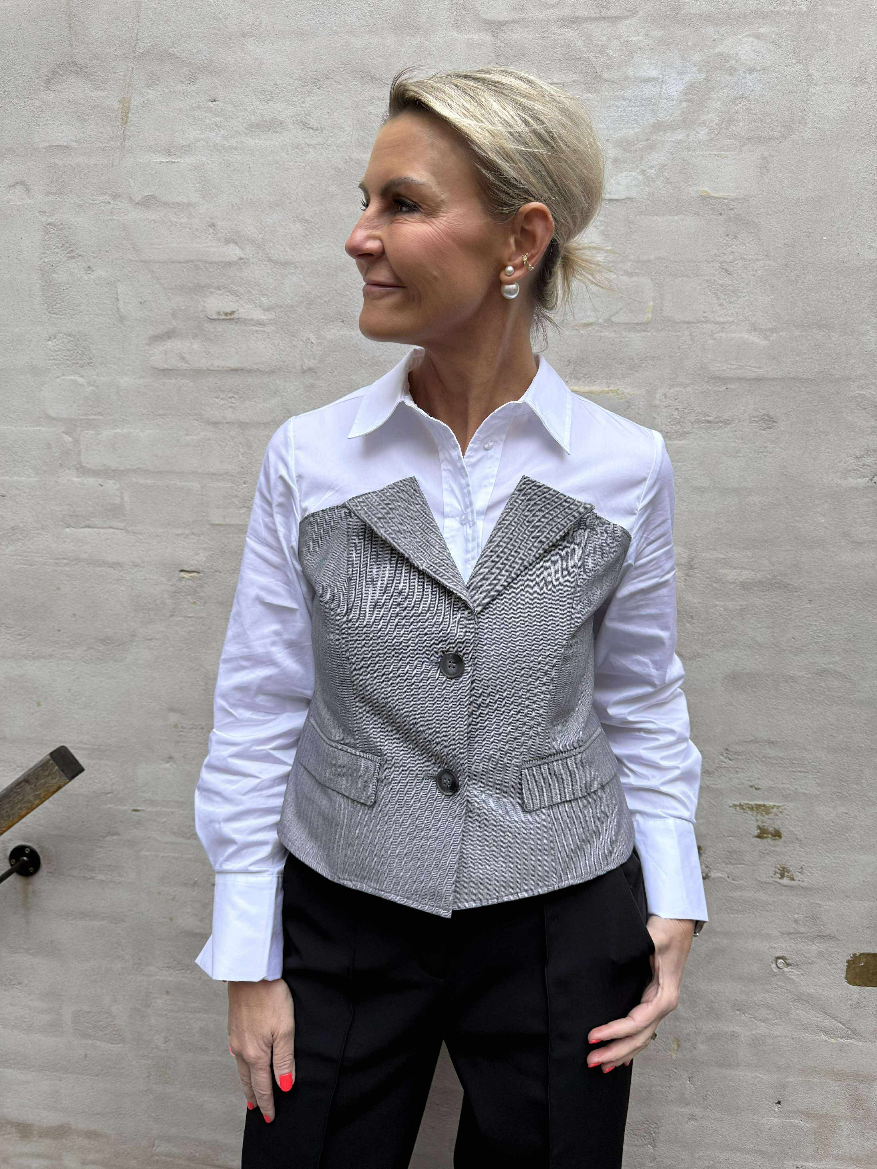 PollyCC Corsage Mix Skjorta - Vit