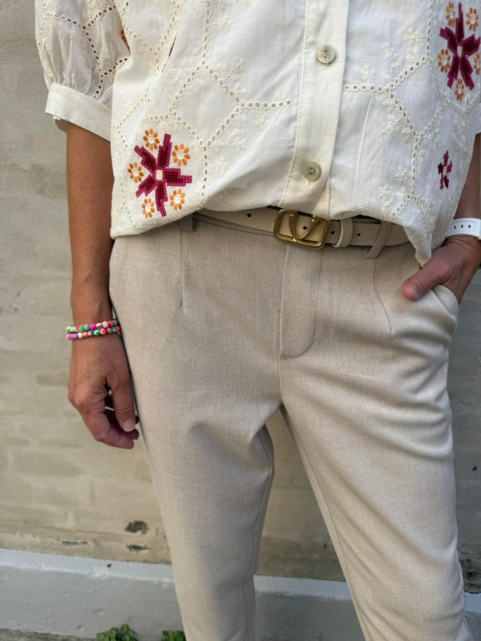 Lisa Slim Pant - Hummus Melange