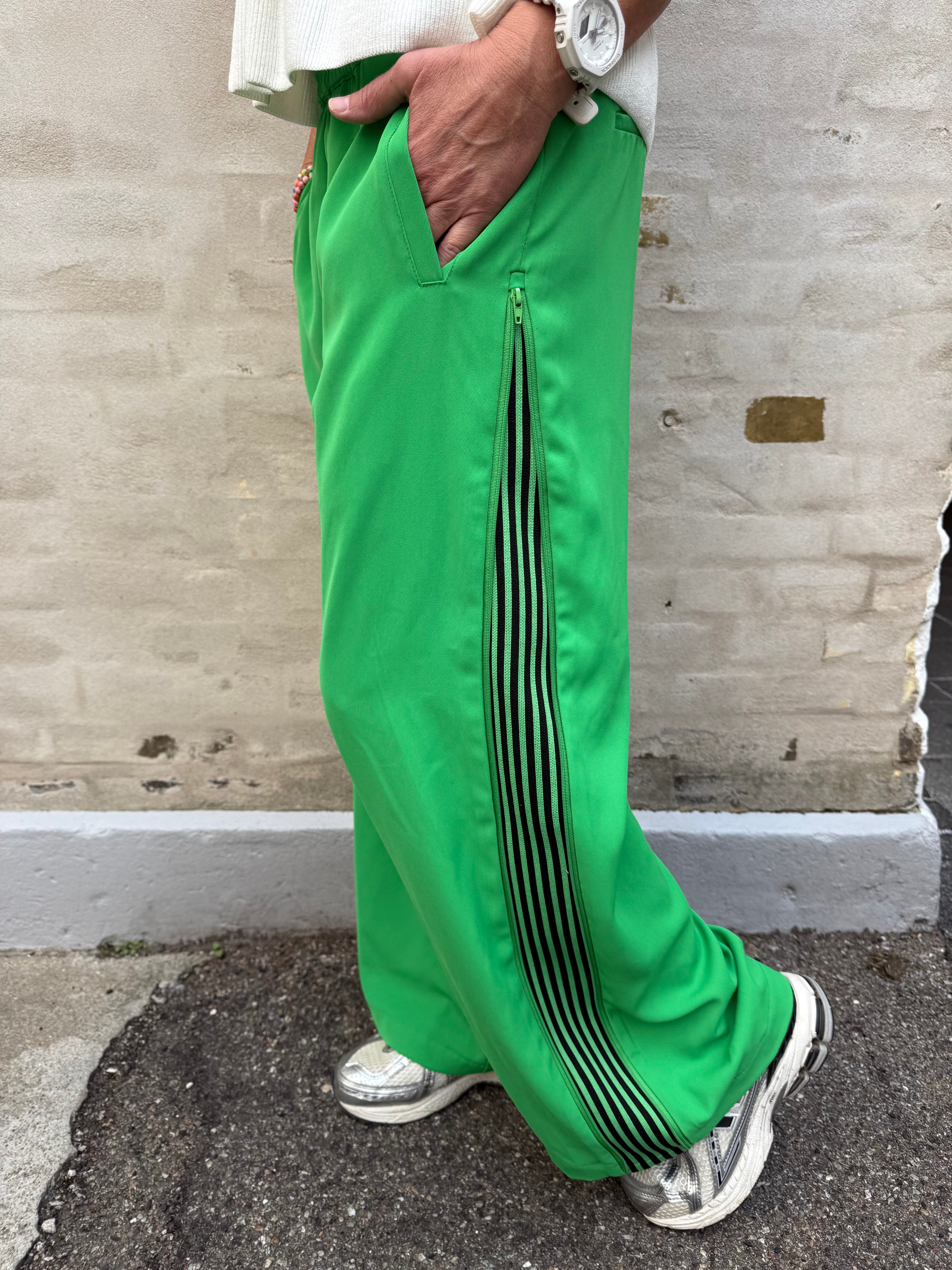 AminaCC zip Panel Pant - Grön