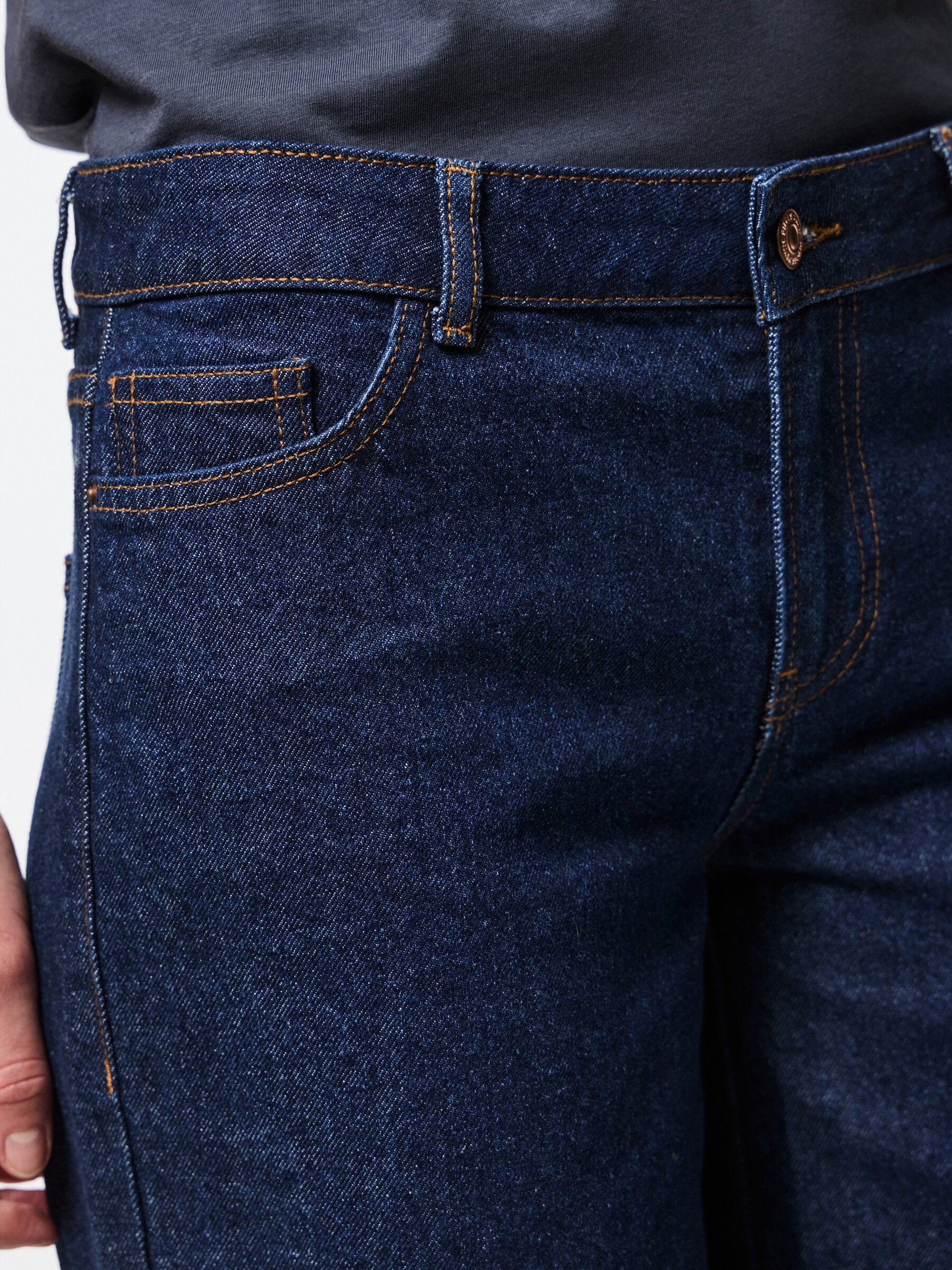 Selma vida jeans med låg midja - Dark Blue Denim Rinse