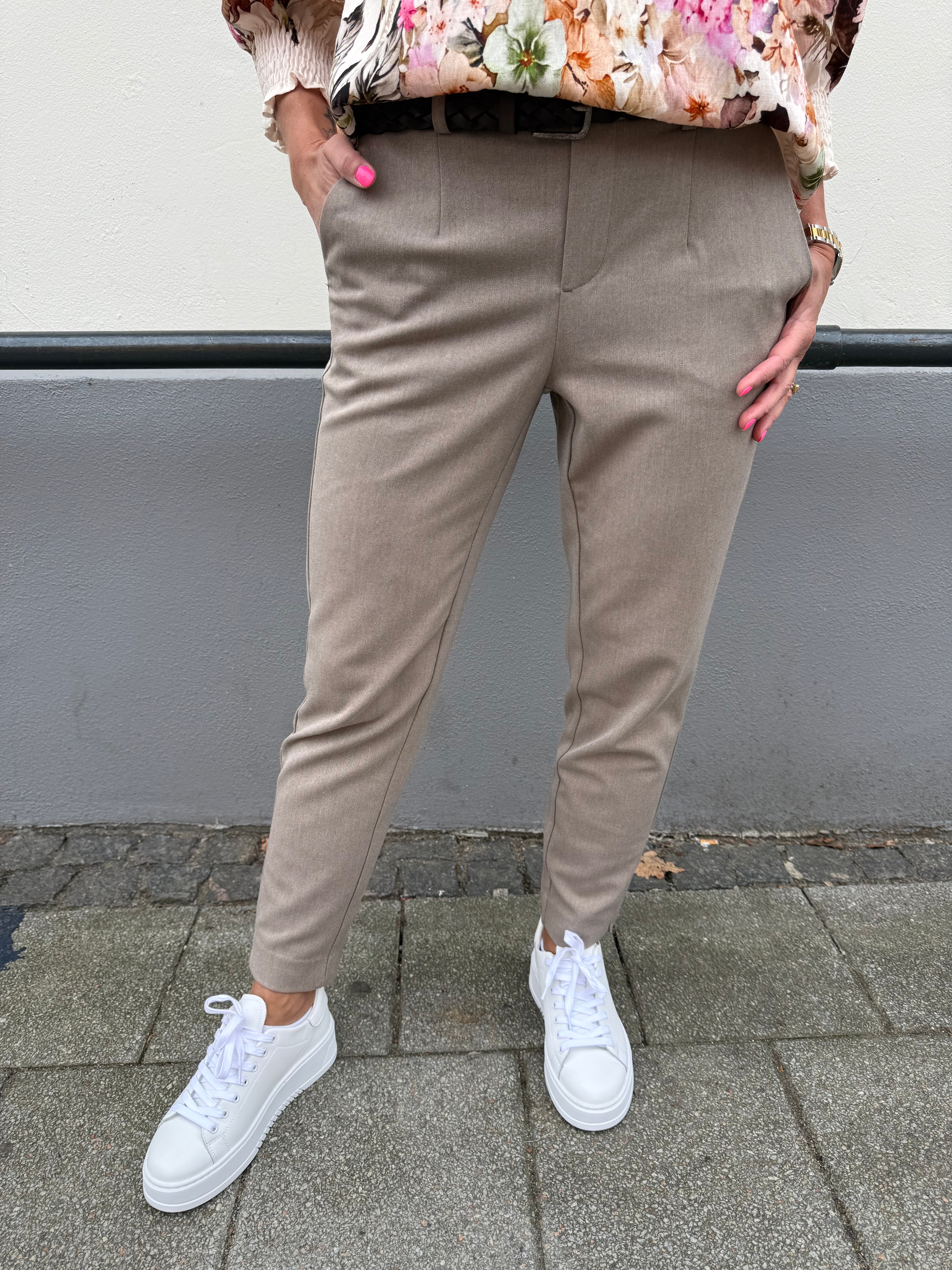 LISA SLIM Pant - Fossil/Melange
