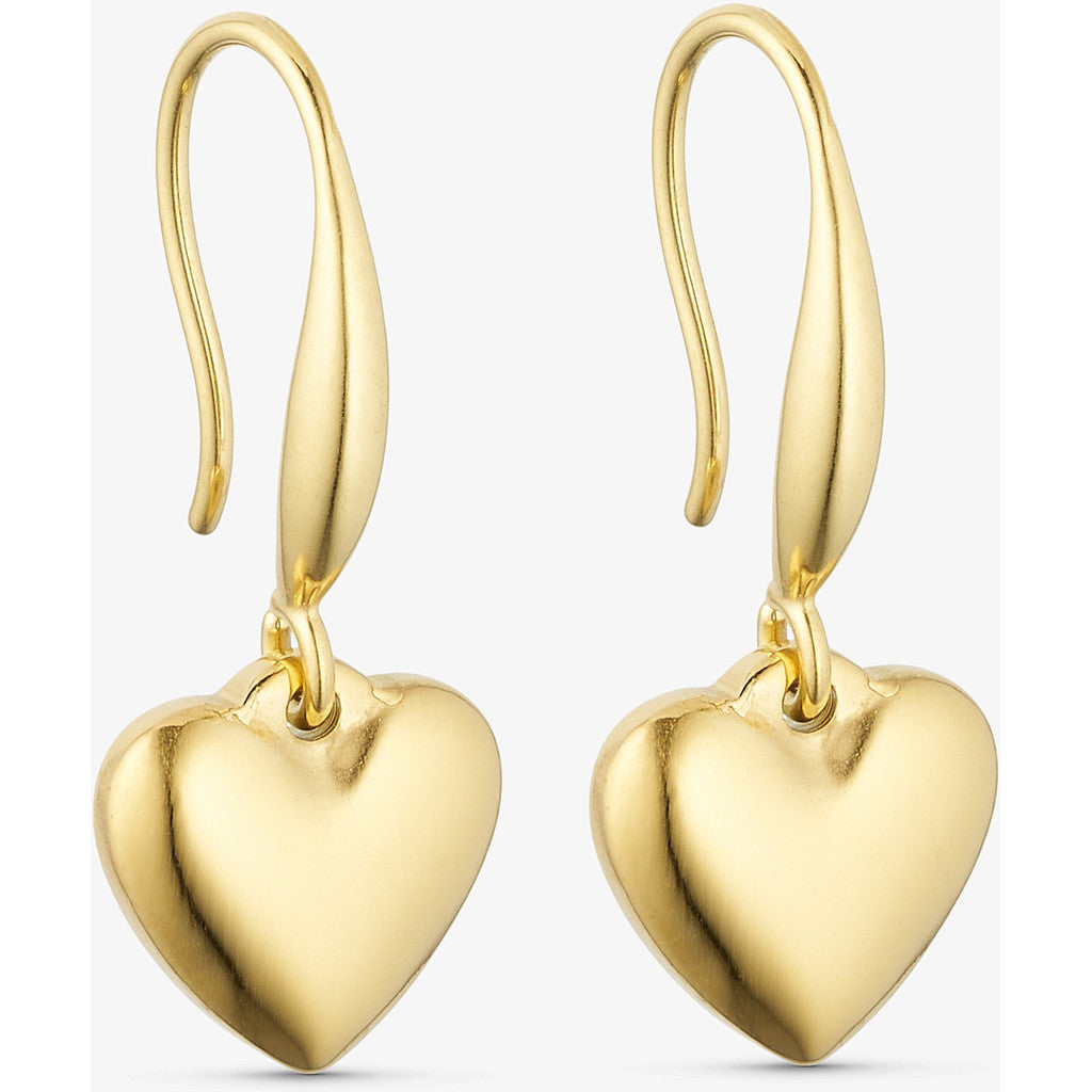 Love Heart Hoops - 18 karats guldpläterade