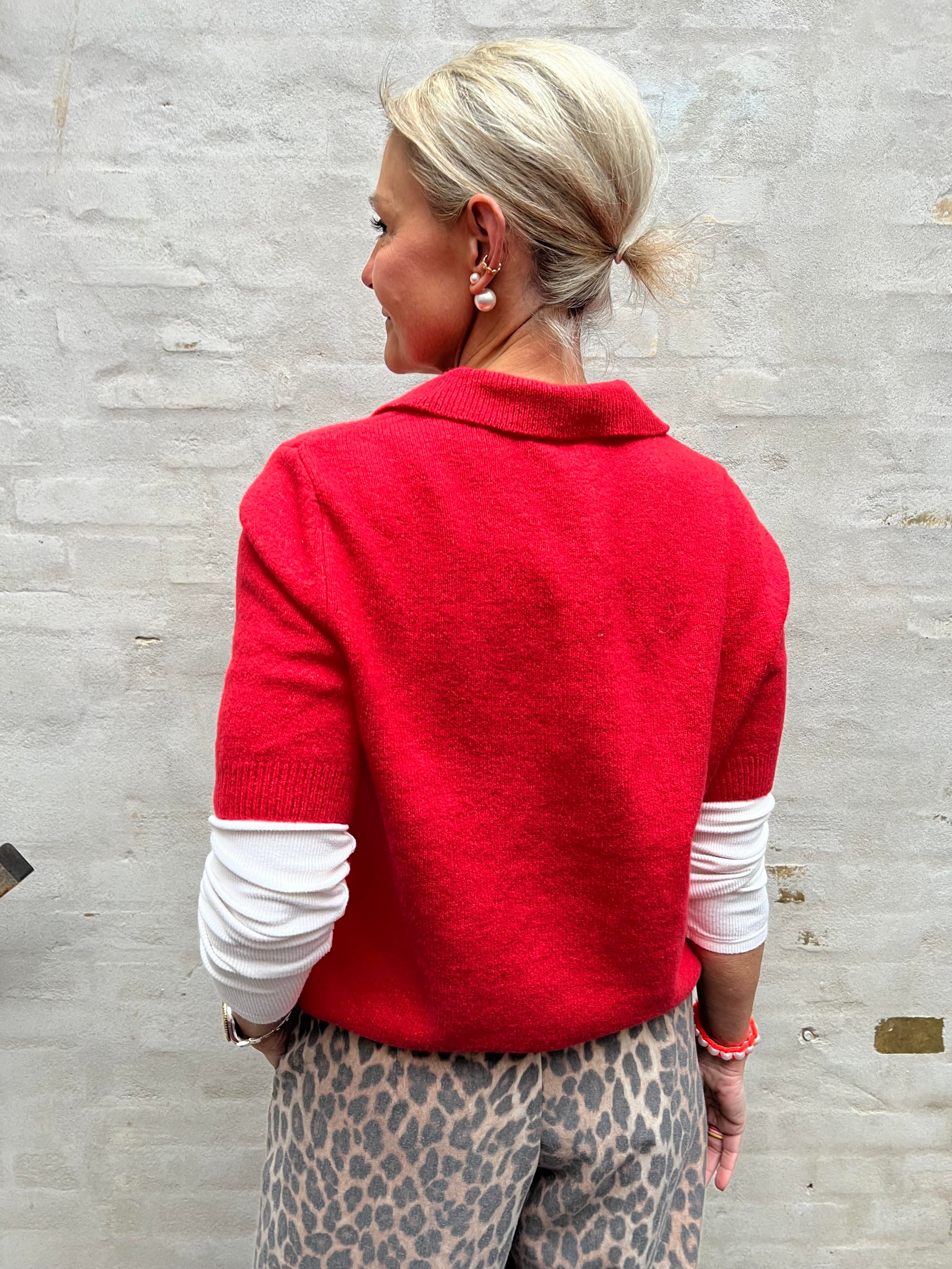 DEBBIE SS Knit Polo - Julstjärna