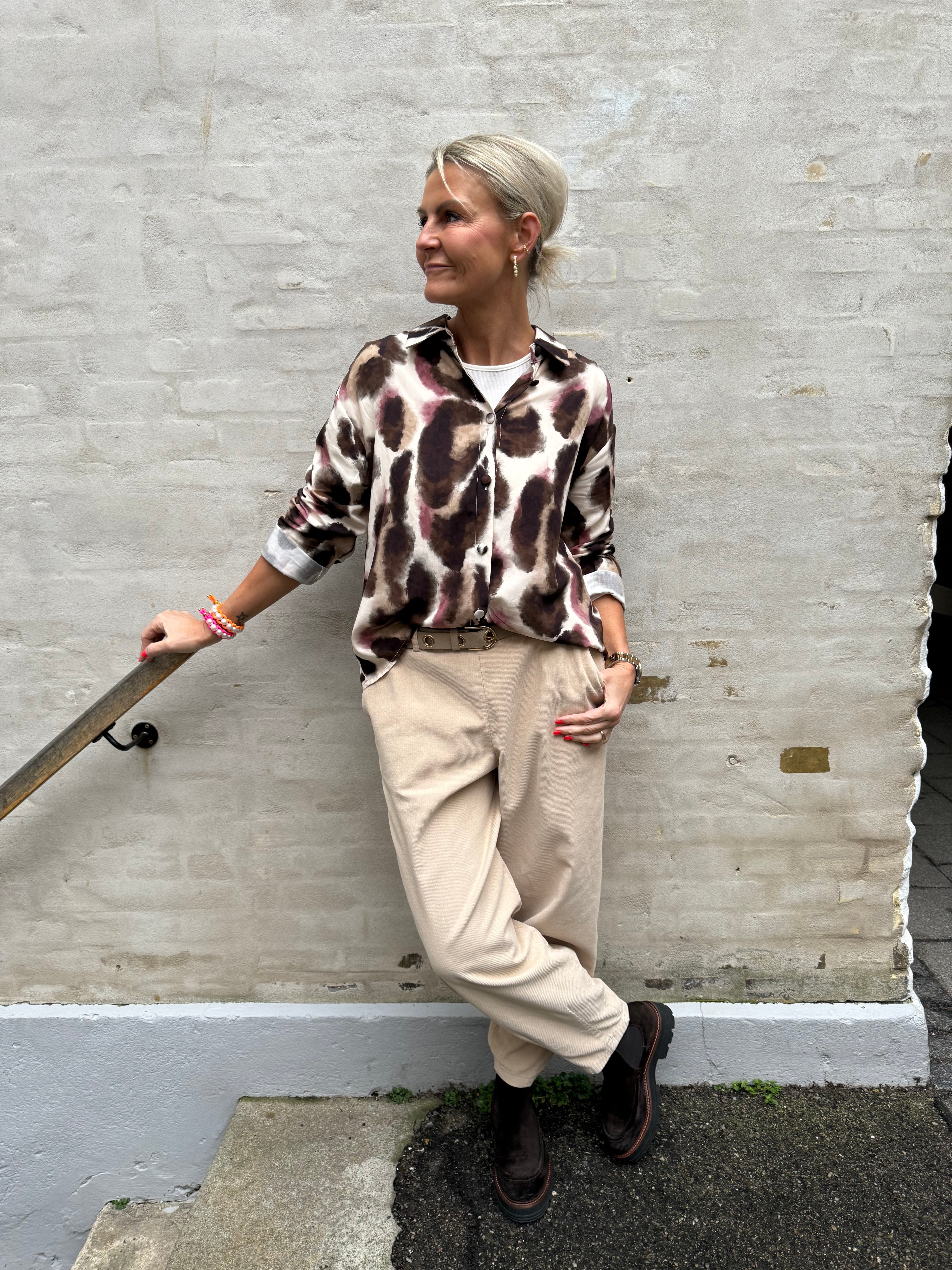 ELISA skjorta - brun/rosa