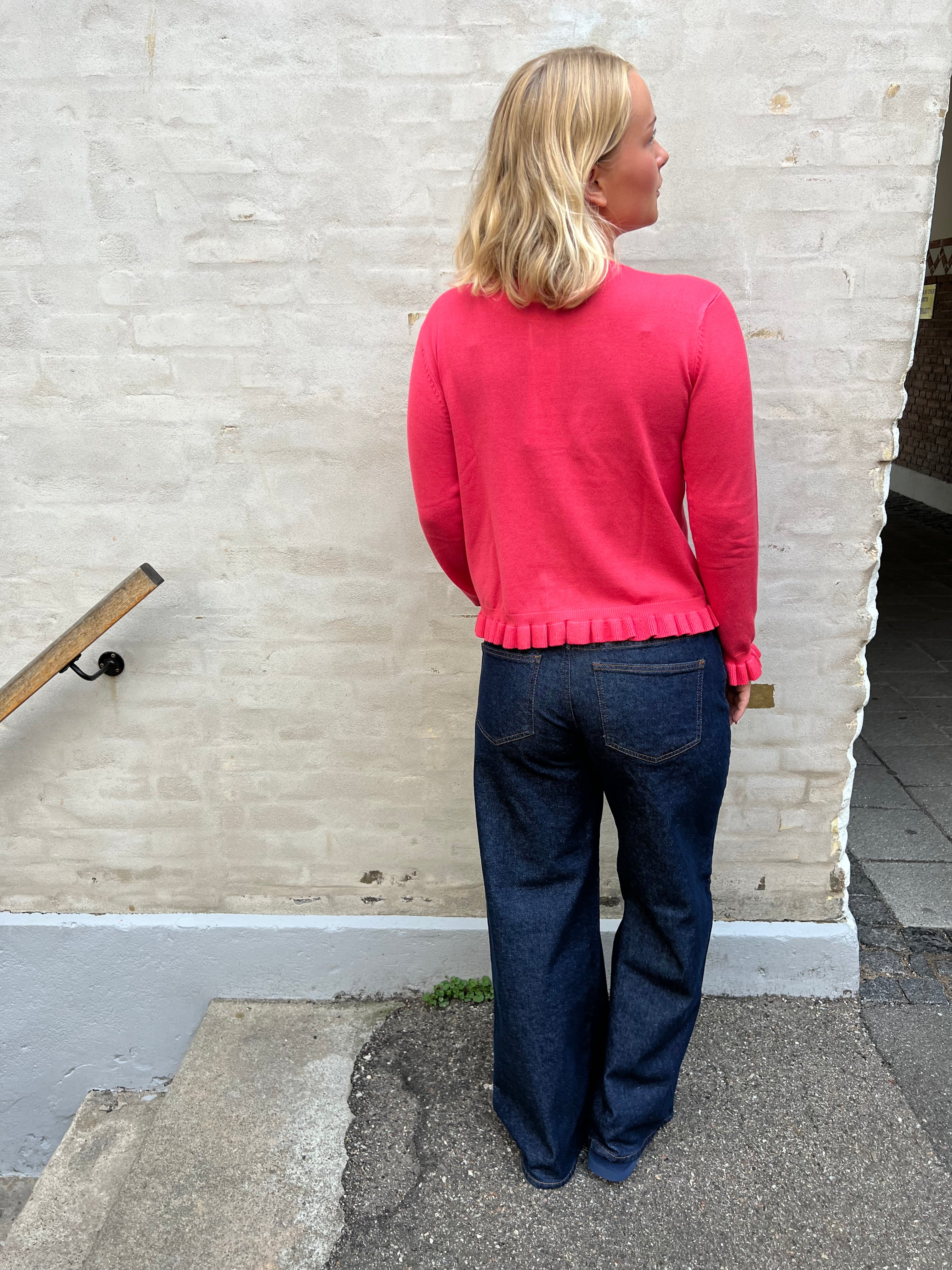 Sisse Solid Cardigan - Berry