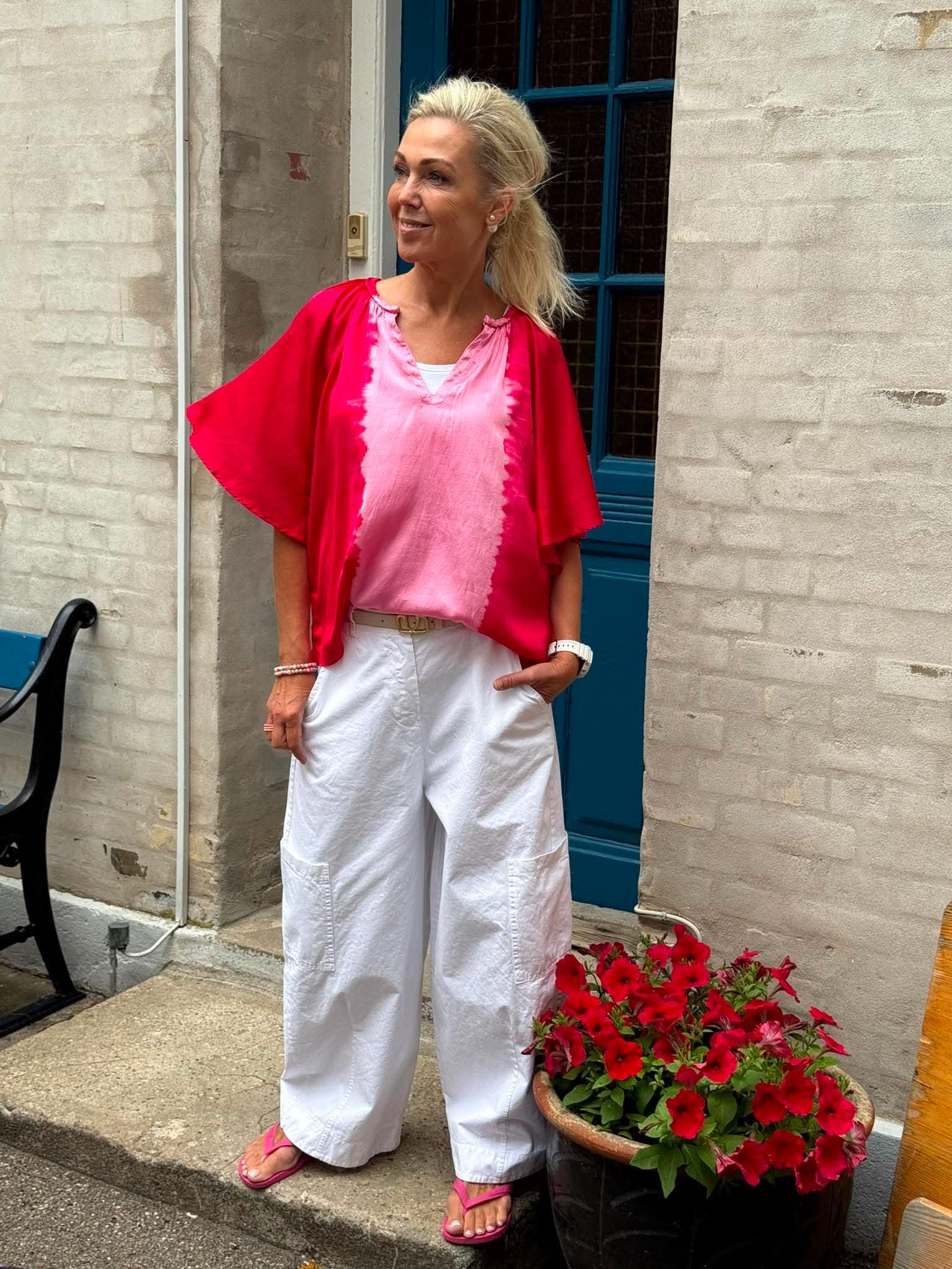 KikiGO Blouse - Geranium Pink