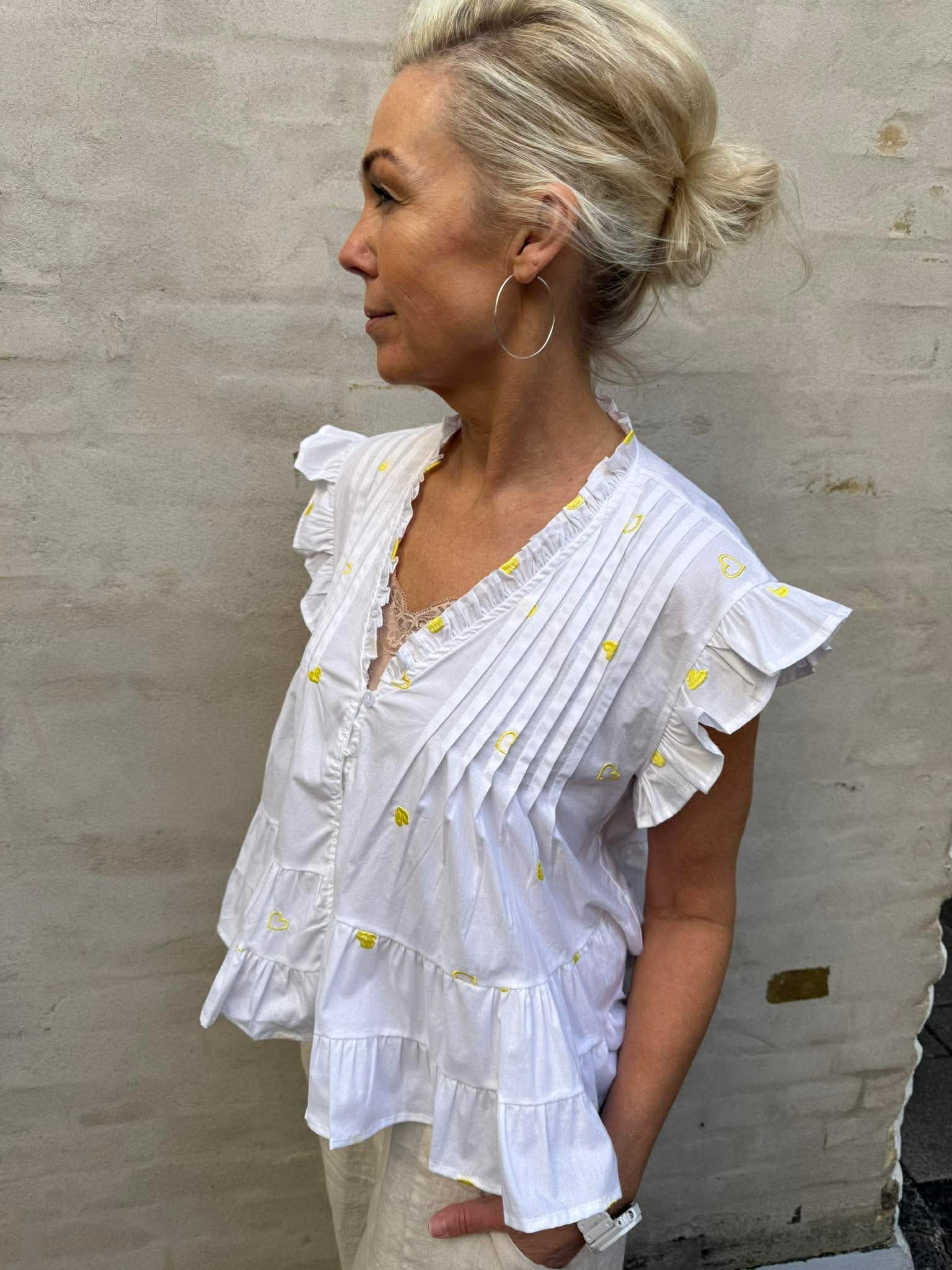 Micado Blouse - White/Yellow
