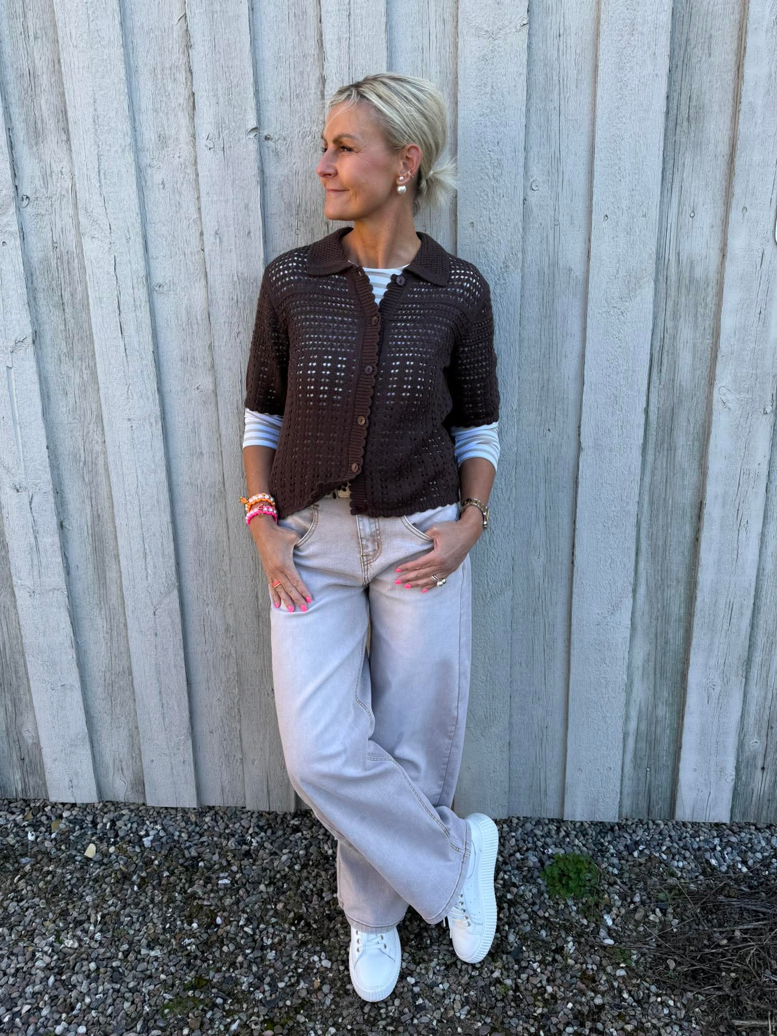 ROBIN 2/4 COLLAR CARDIGAN - Bracken