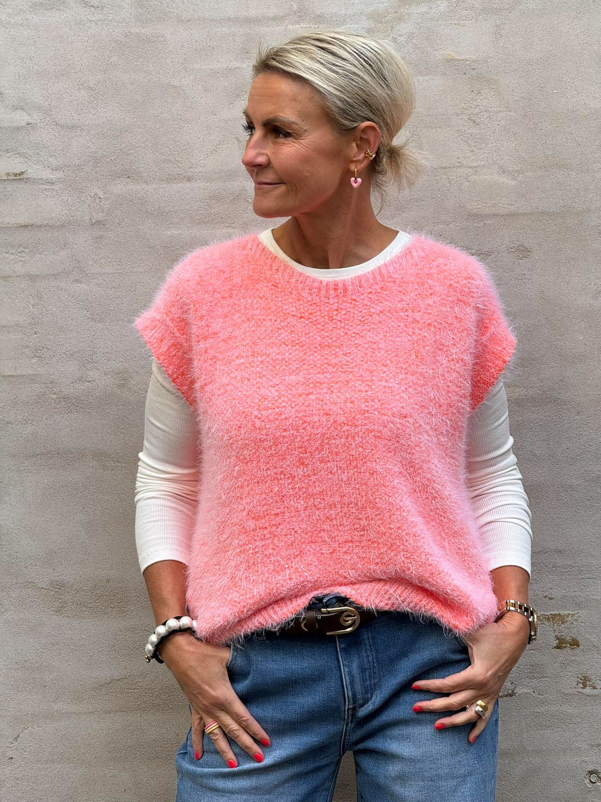 Laya Knit Vest - Orange