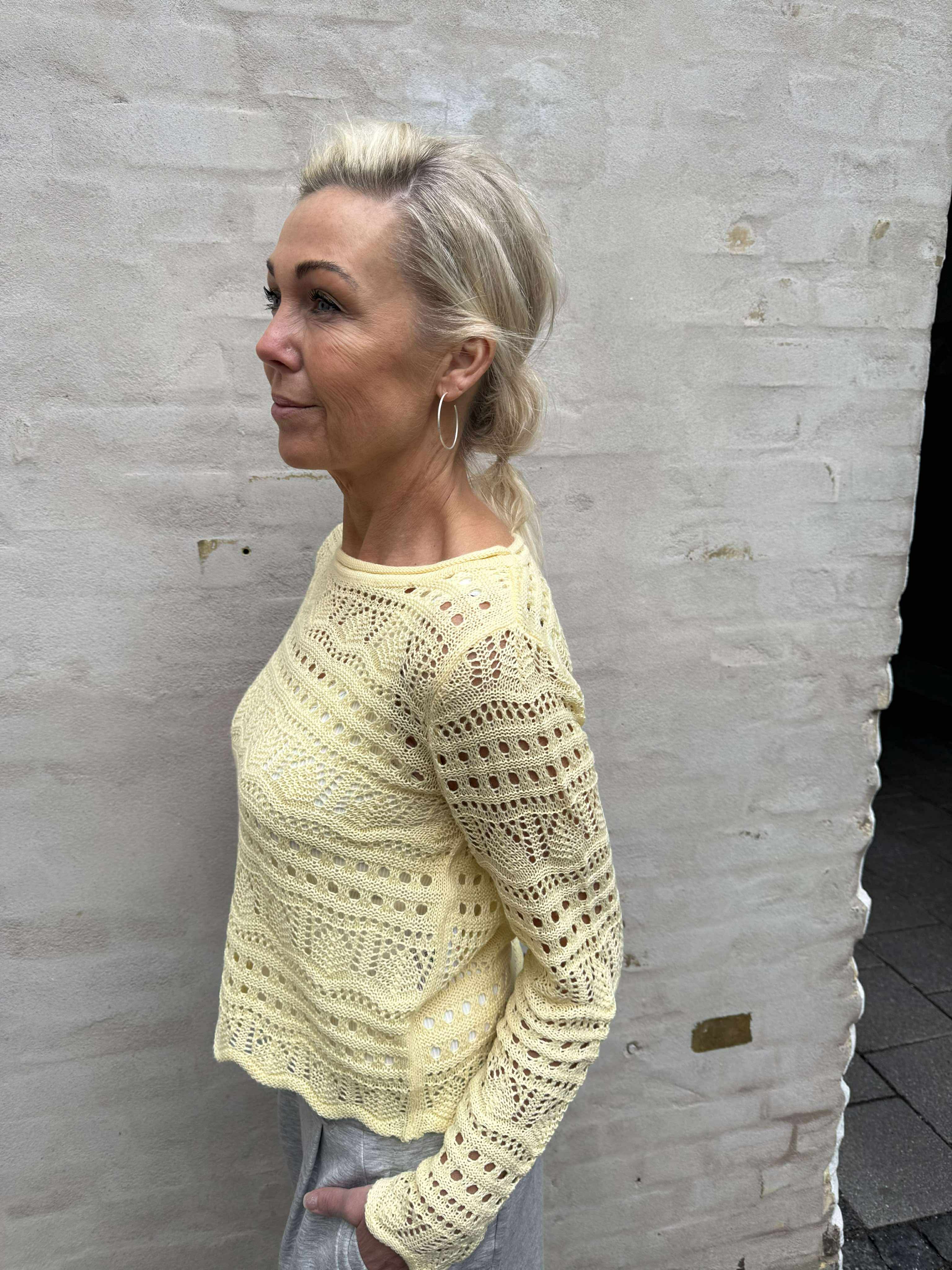 SUN LAY LS BOATNECK TRÖJA - Double Cream