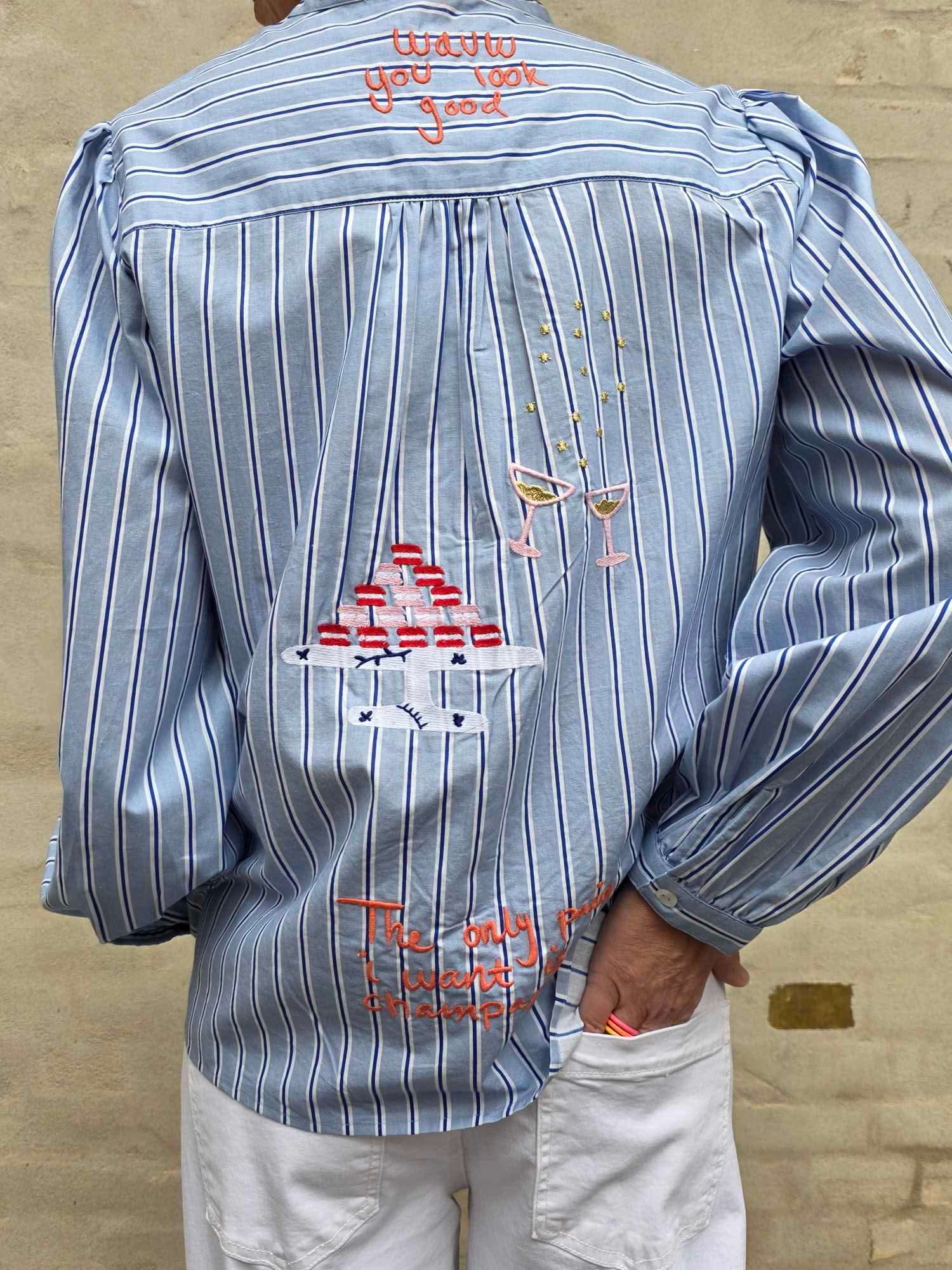 Champagne långklänning - marinblå