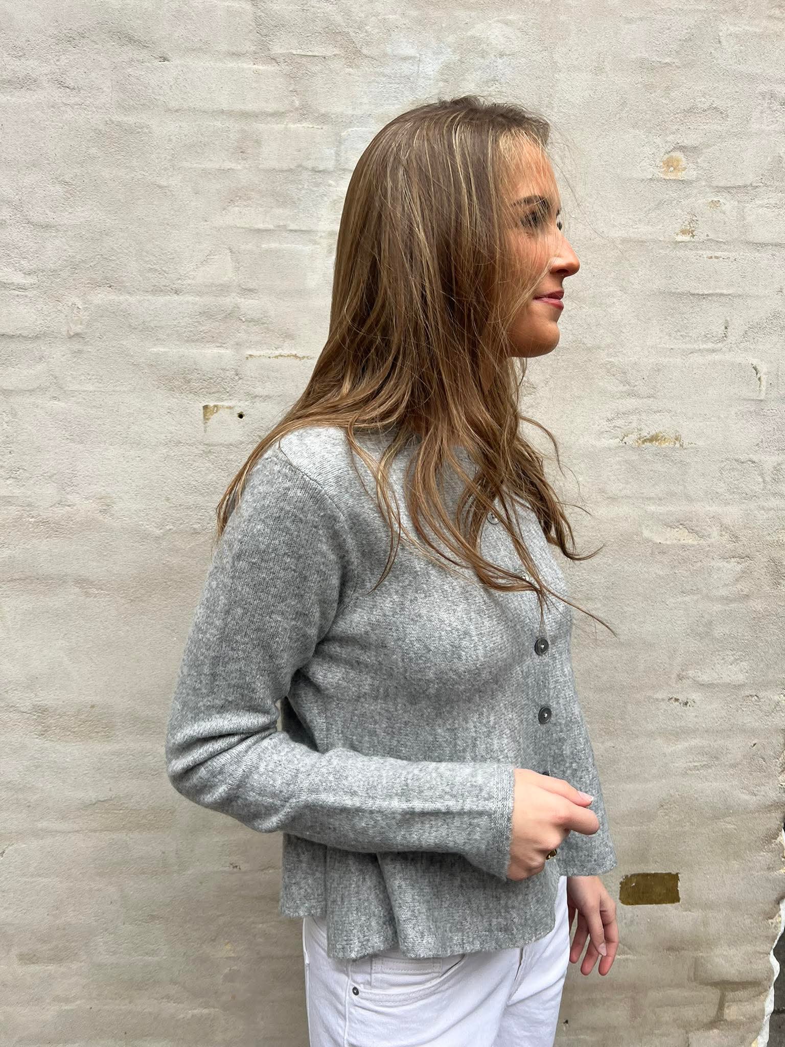 ROSEMARY LIFE CARDIGAN - Ljusgrå Melange