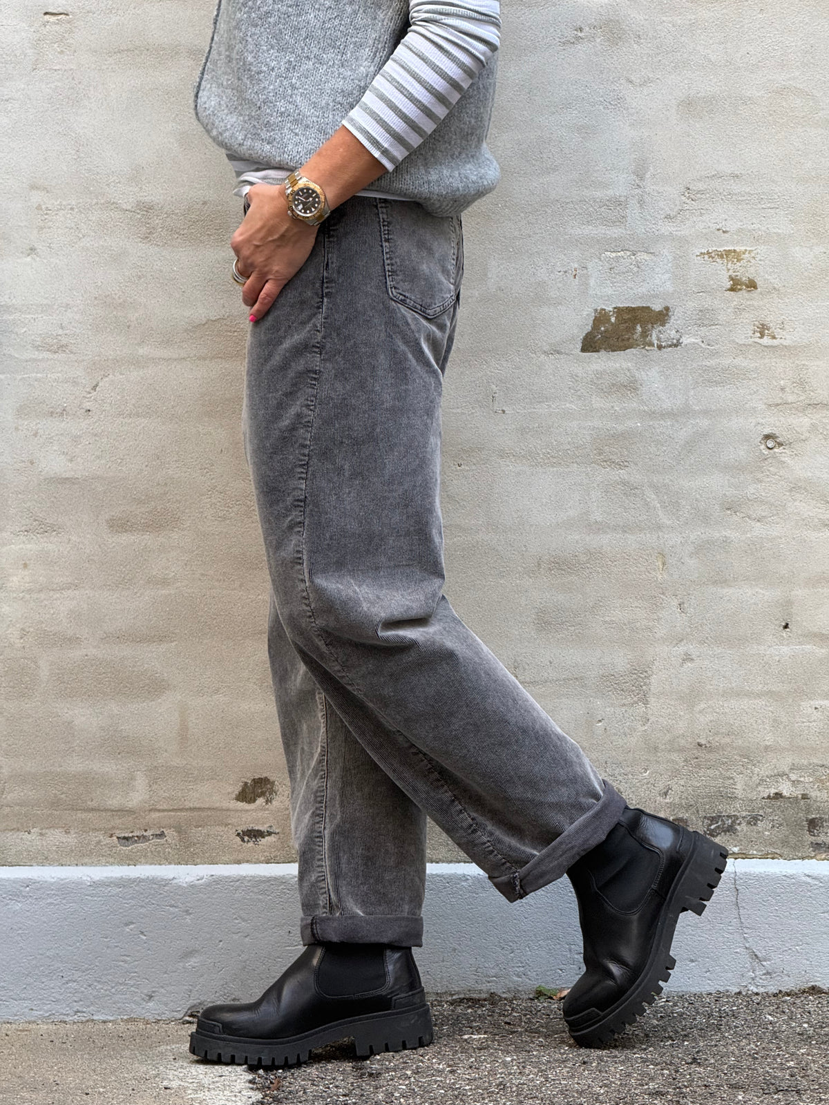 Moffe Corduroy Pants - Grå
