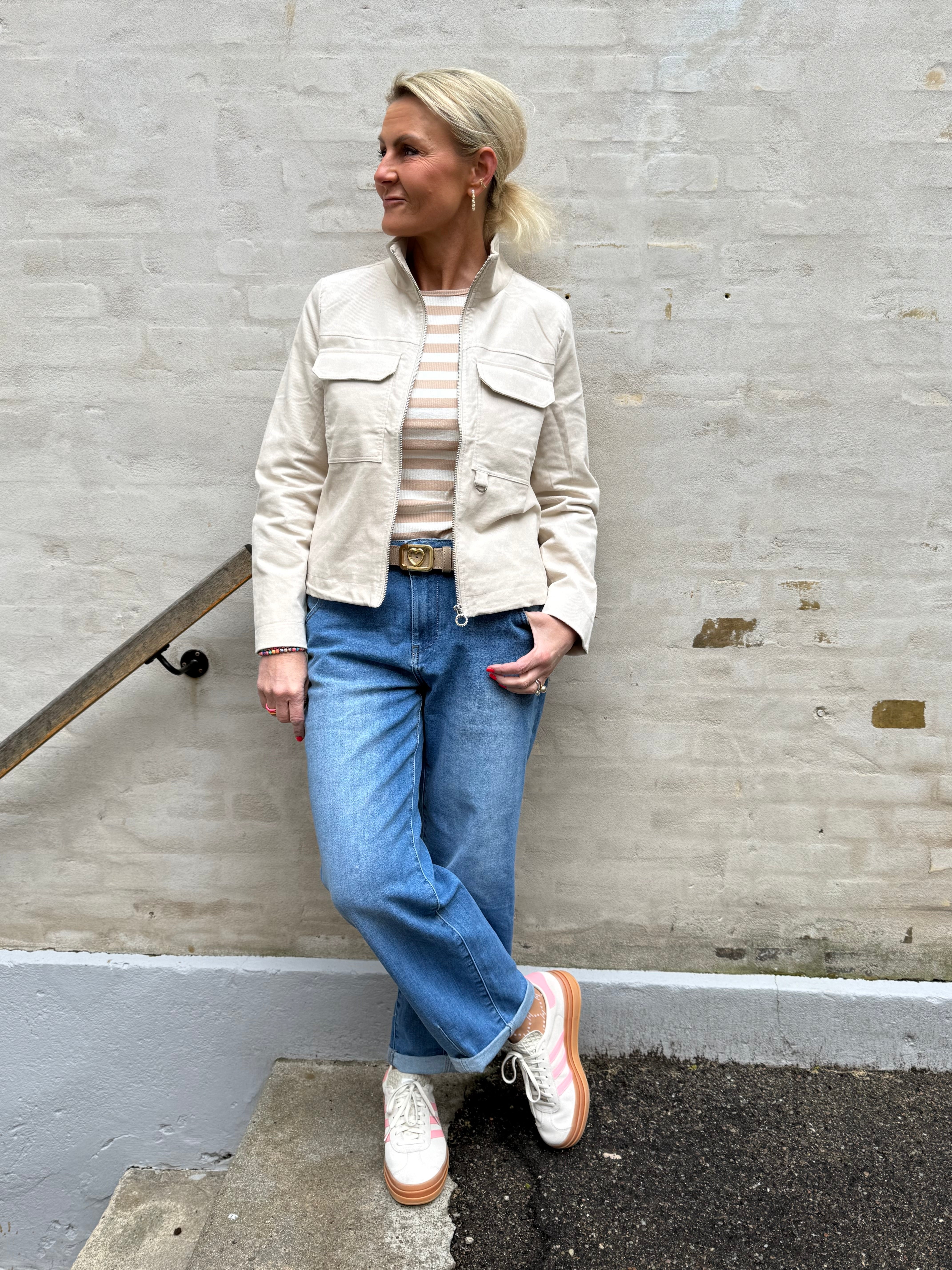 Kort manchesterjacka - Powder Beige