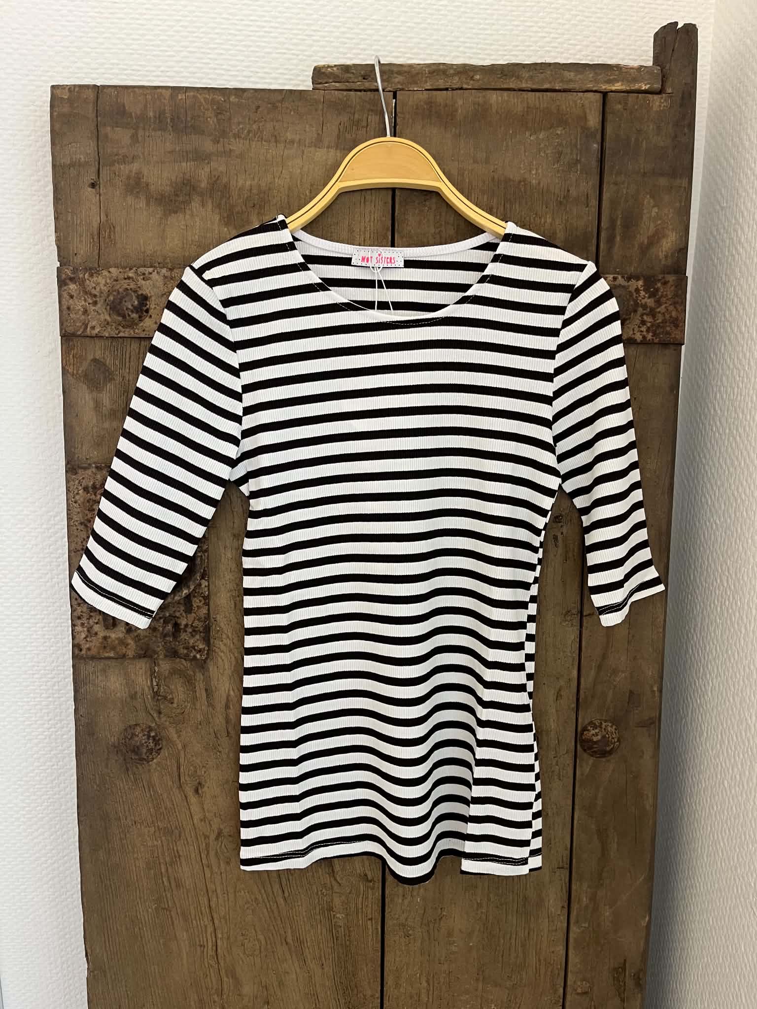 Everyday Stripes SS Blouse - White/Brown