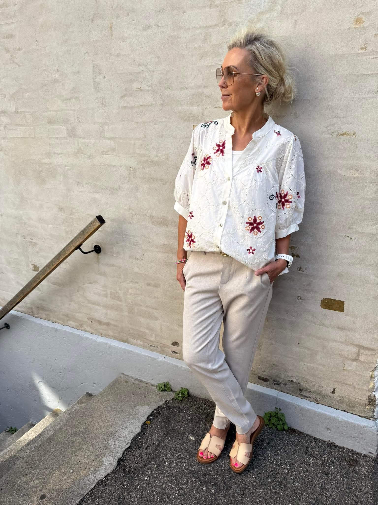Printet shirt - BEIGE PRINT