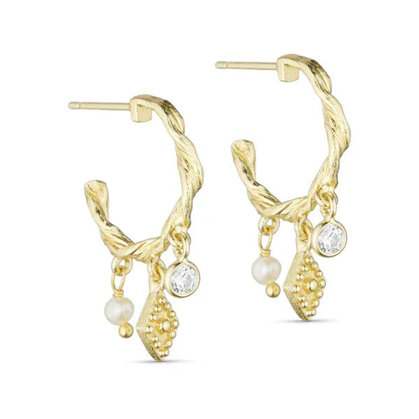 Hailey Twisted Hoops - 24K Guldbelagt