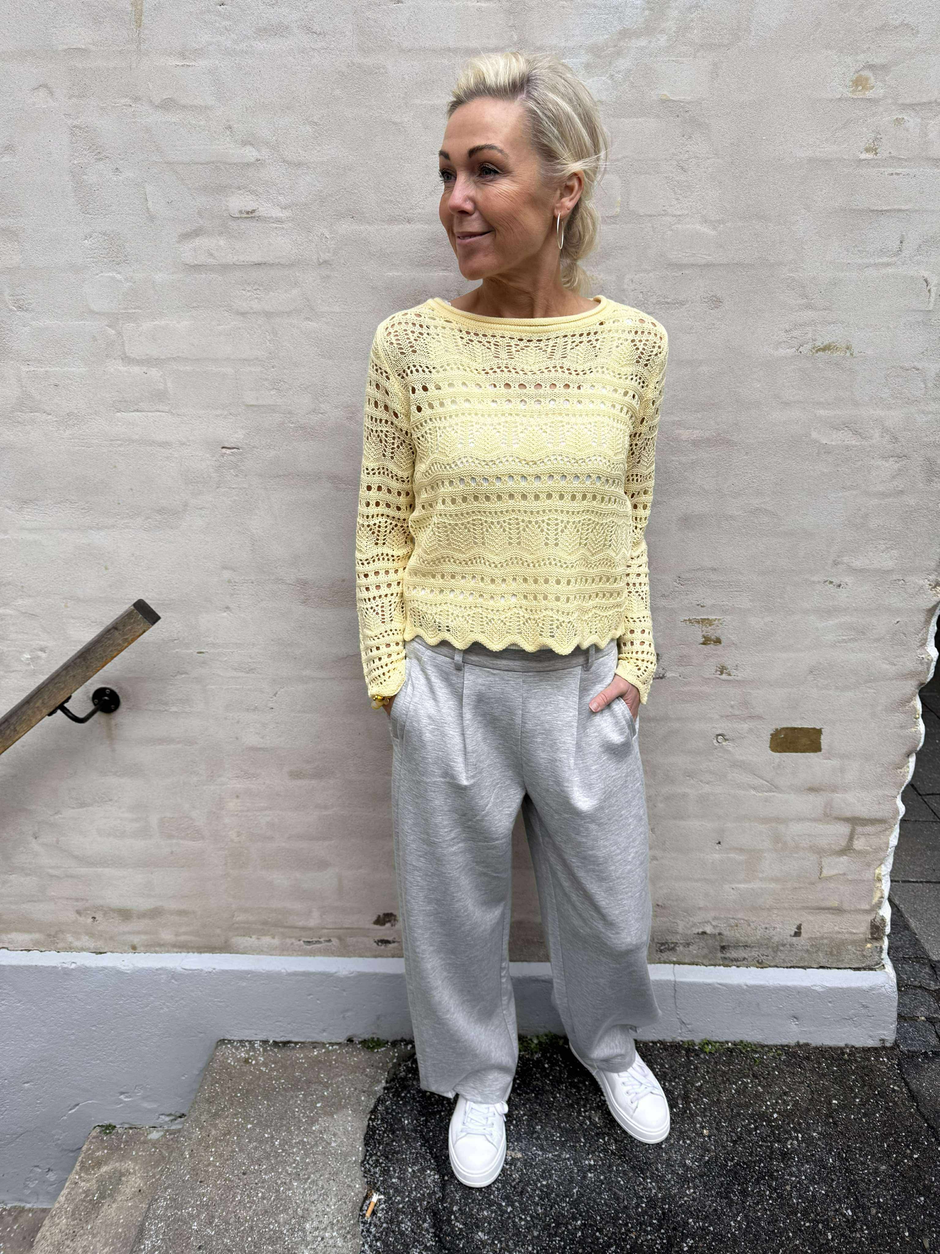 SUN LAY LS BOATNECK TRÖJA - Double Cream