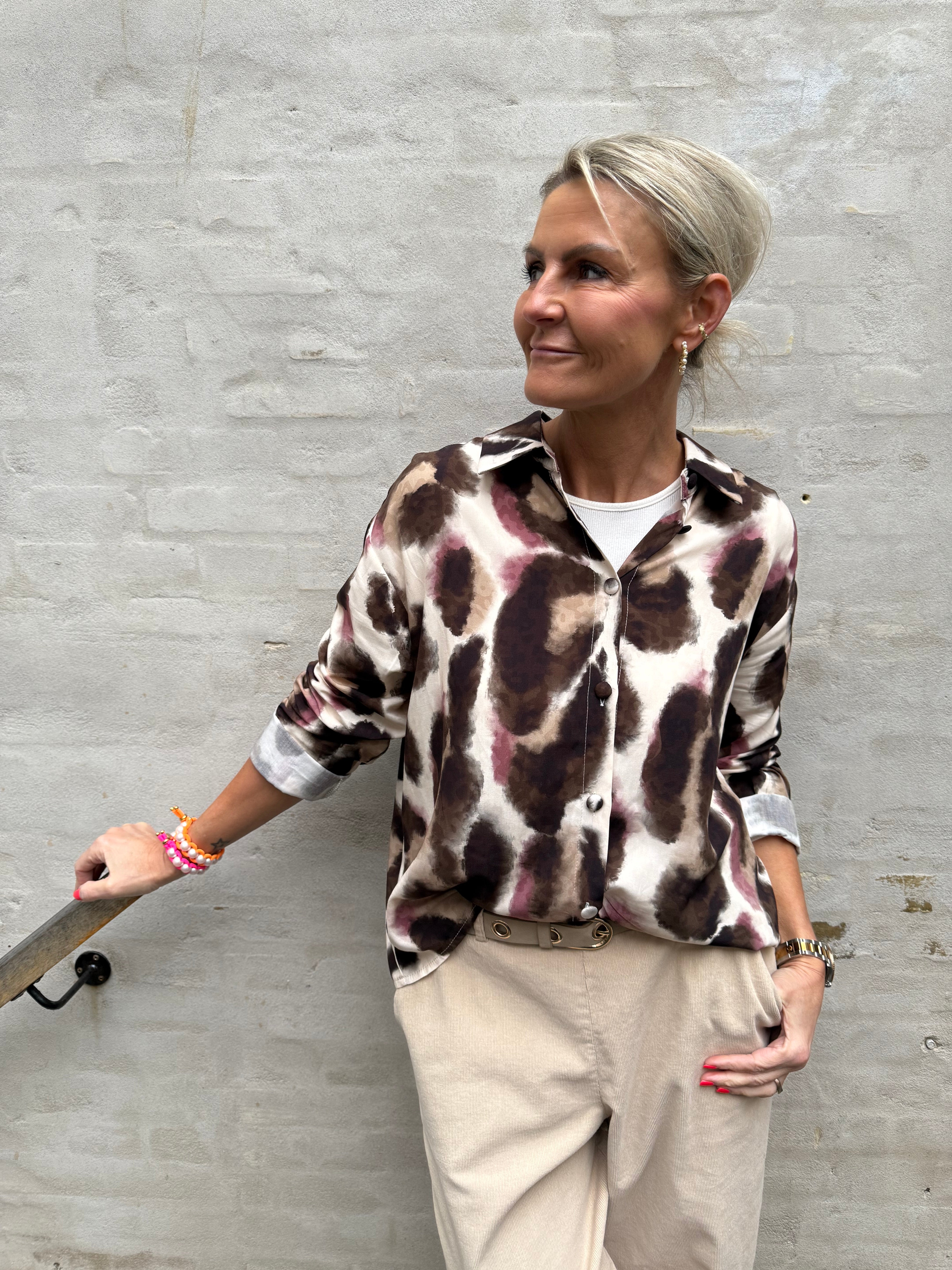 ELISA skjorta - brun/rosa