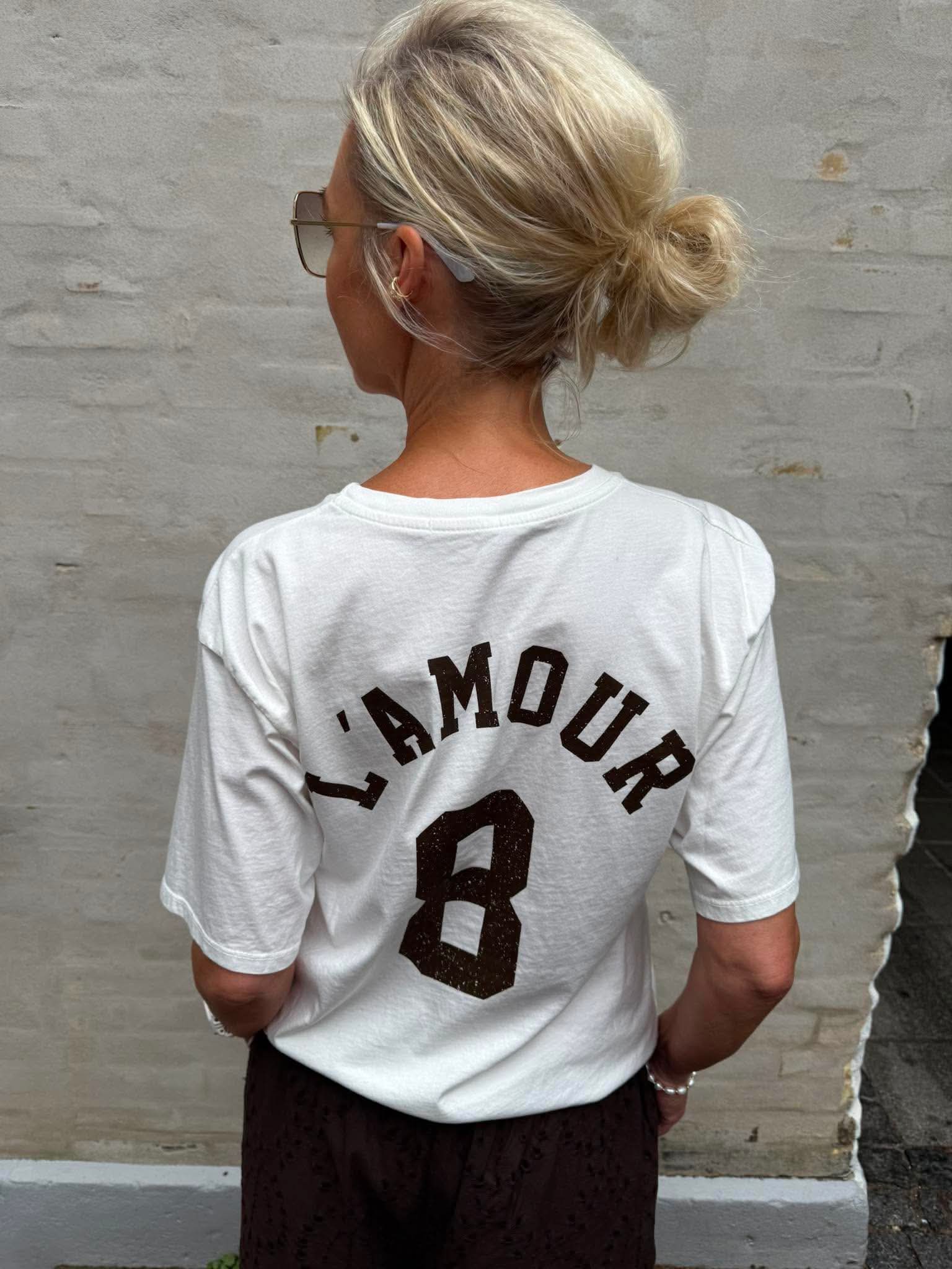 L'Amour T-shirt - Vit/Brun