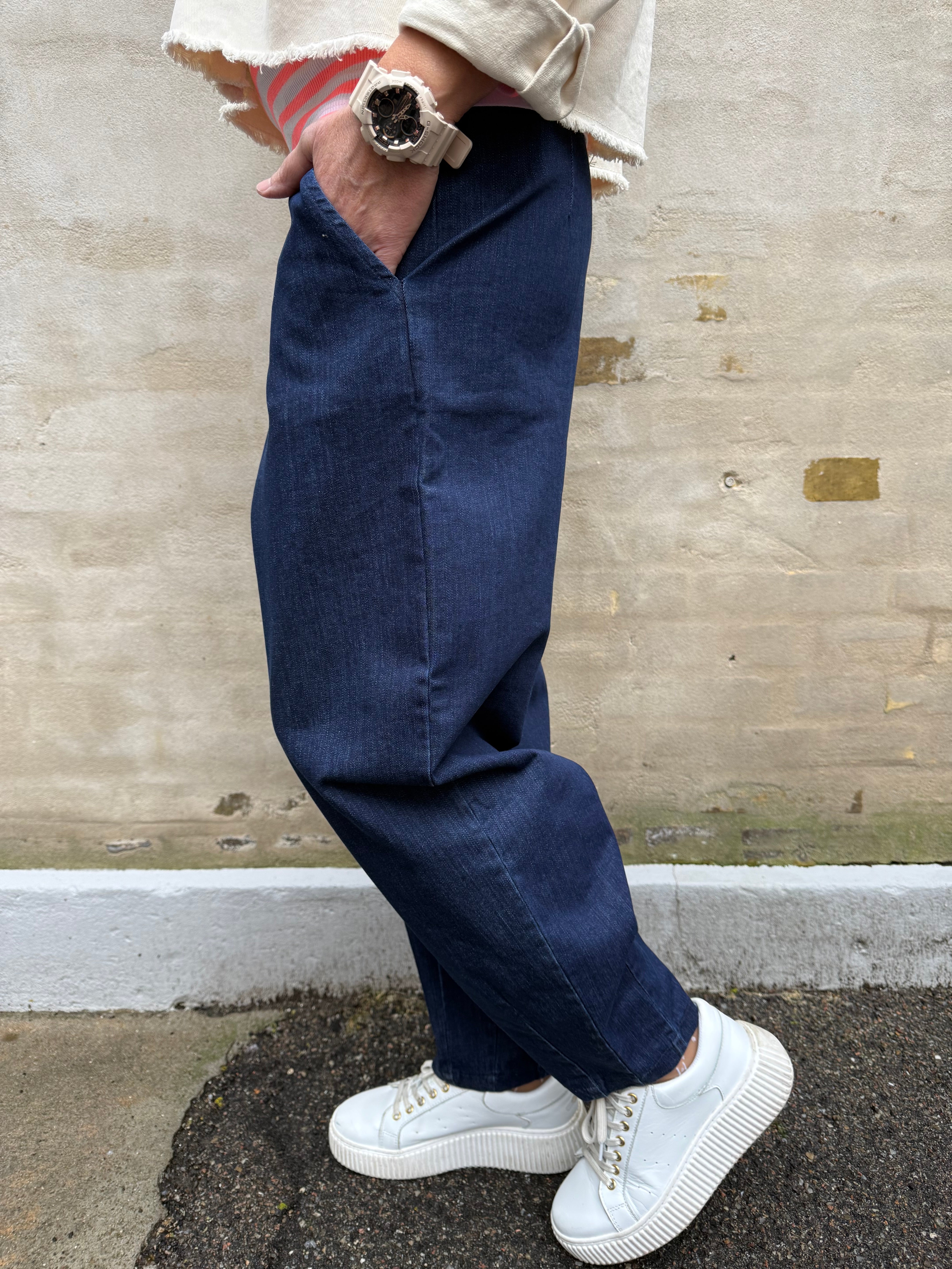 DENICE denim barrel byxa - Denim