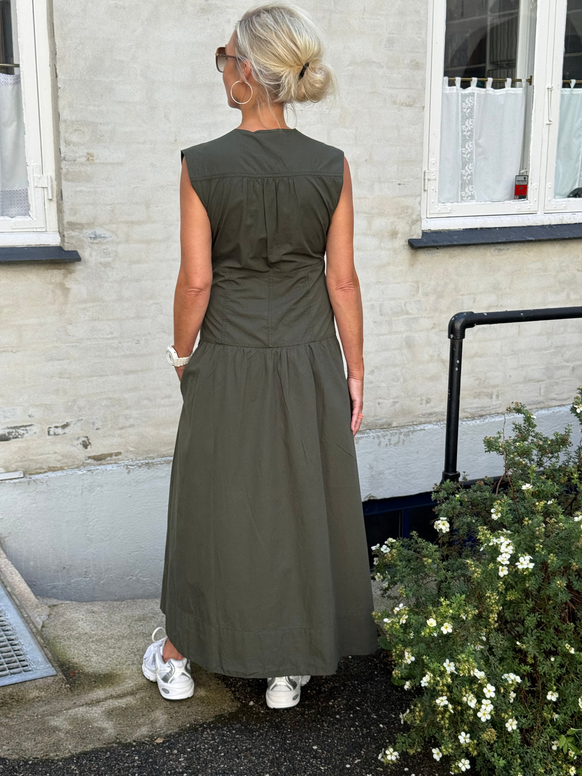 Halise Poplin Dress - Army