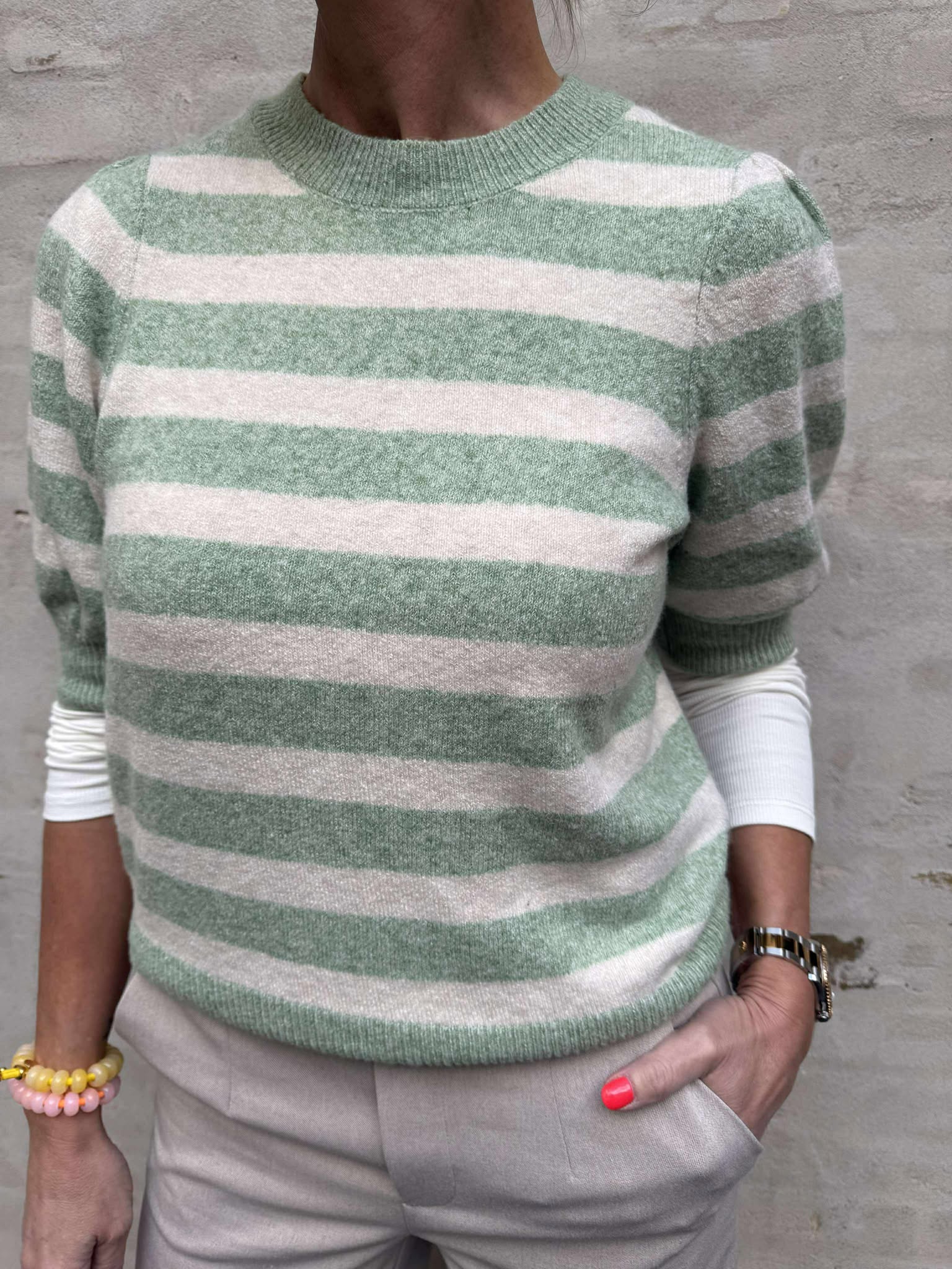 DOFFY O-HALS TRÖJA - Mistelbjörk