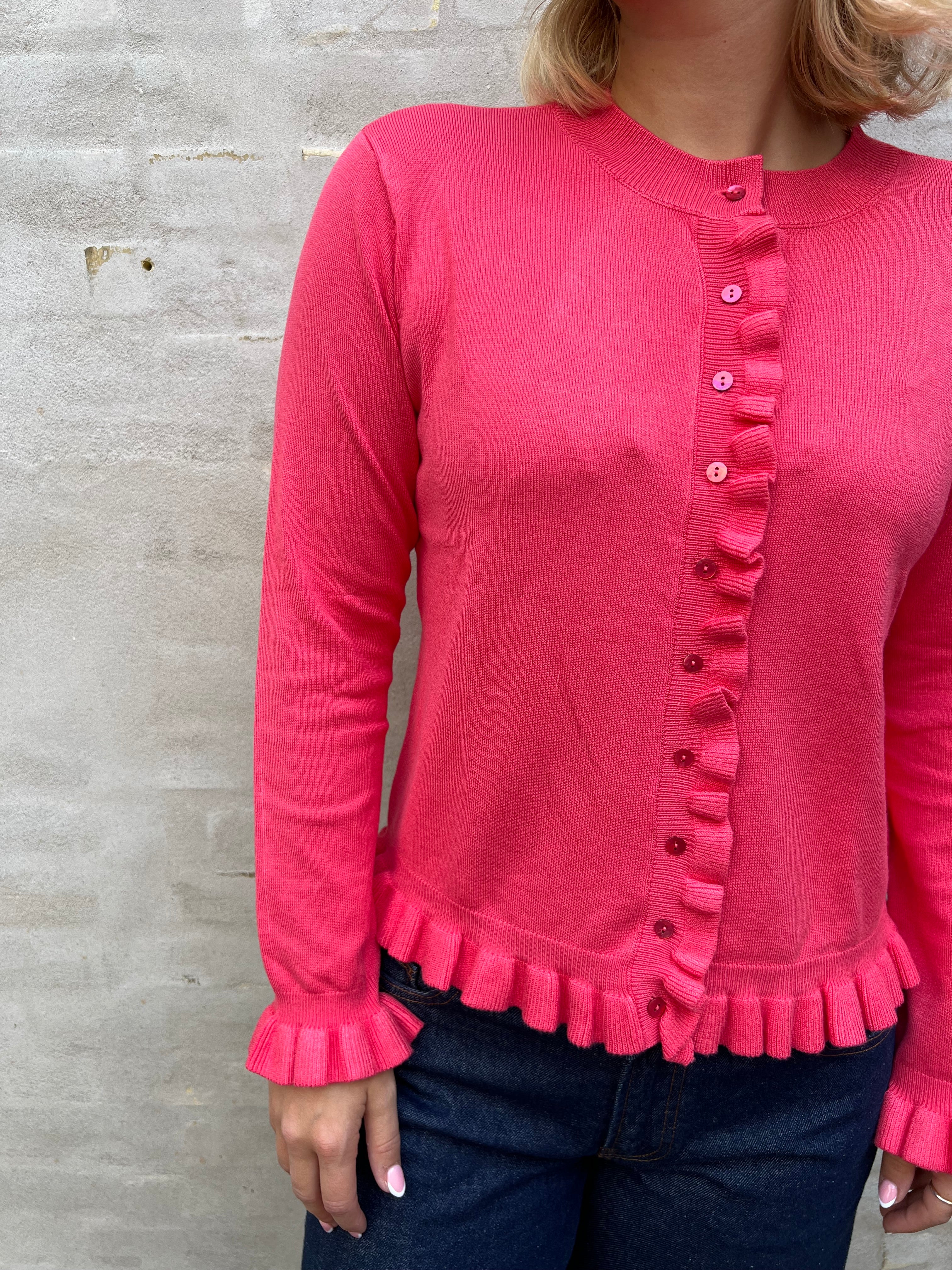 Sisse Solid Cardigan - Berry