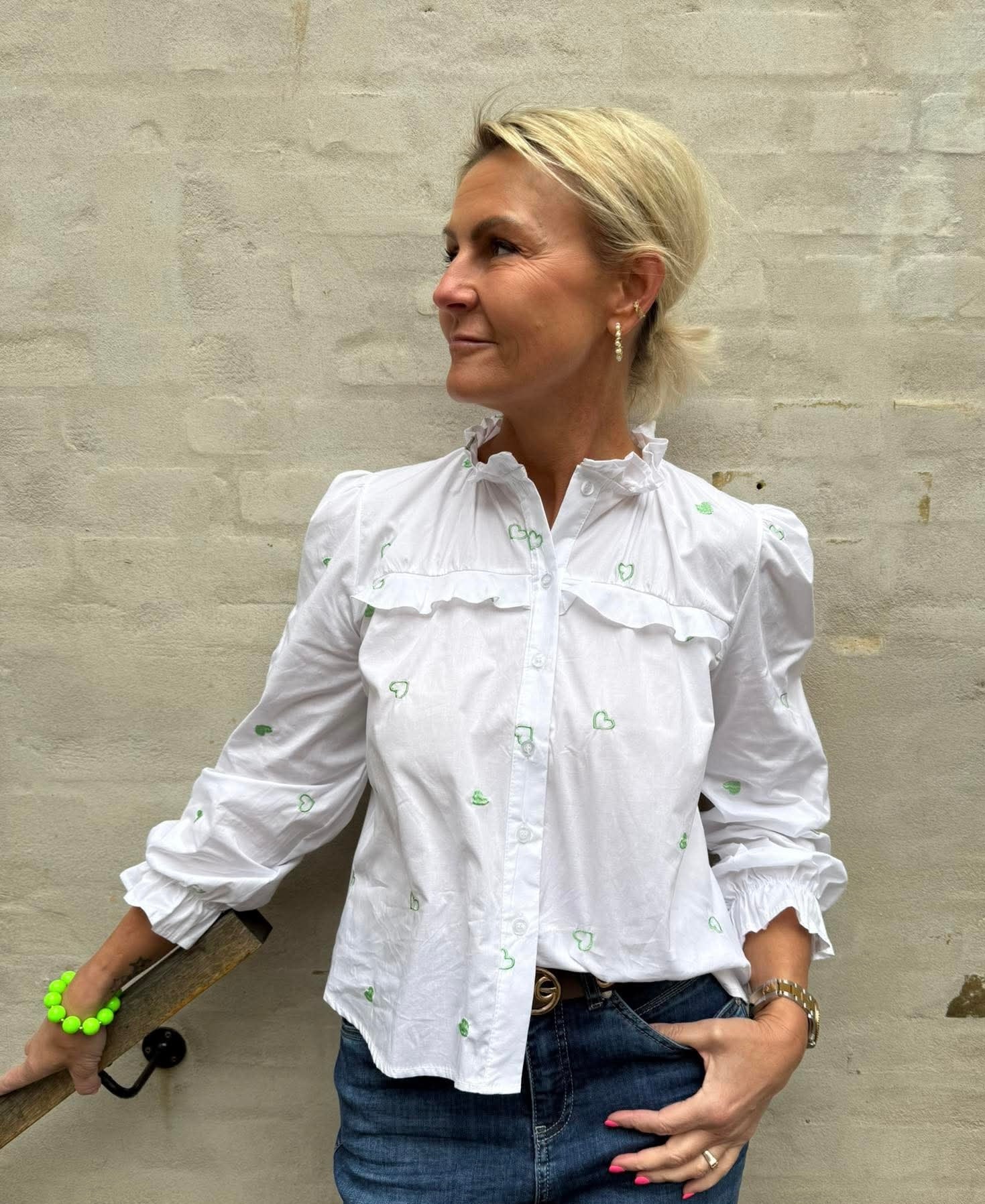 Sweet Heart Shirt - White/Green