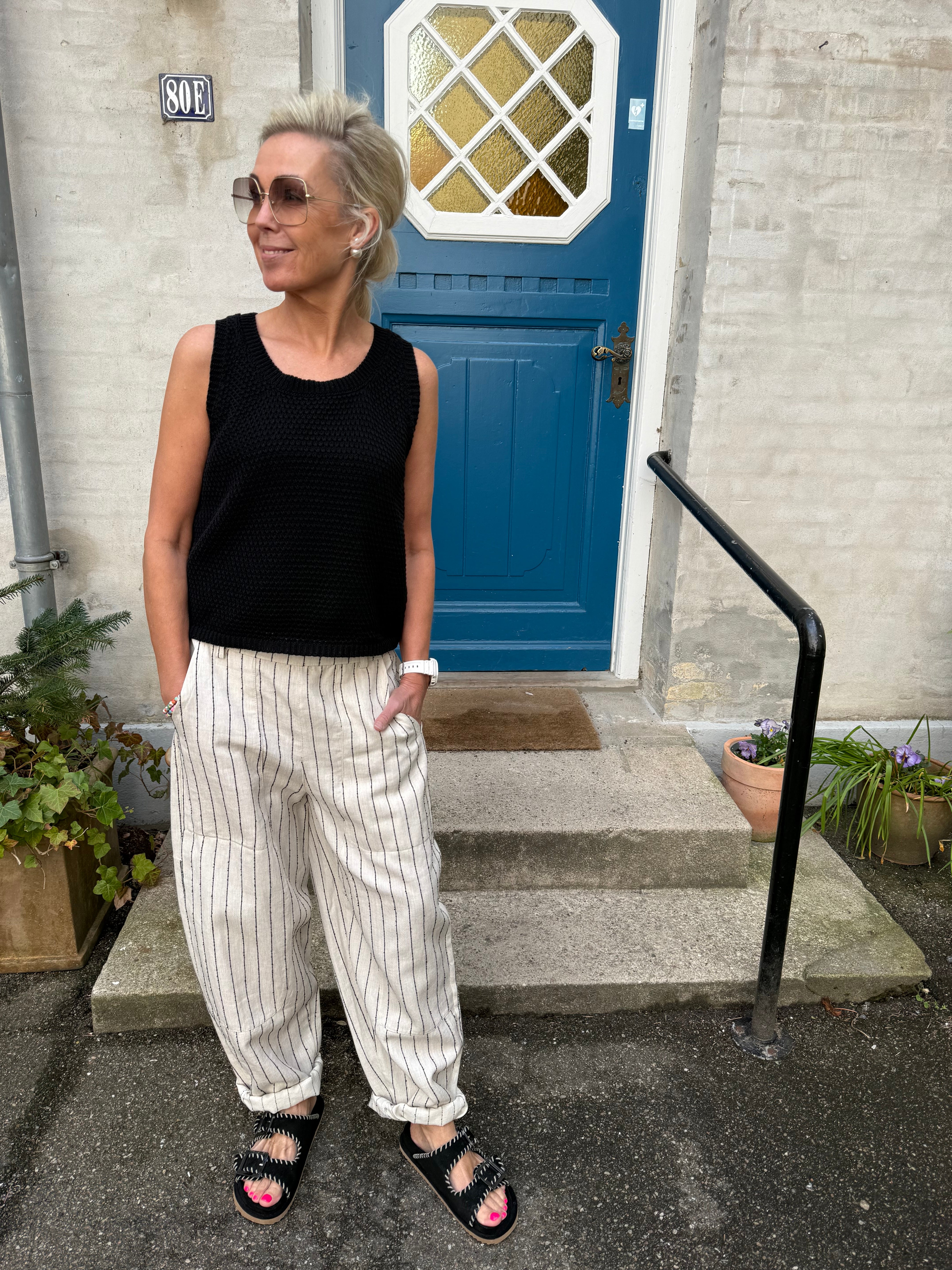 Kessia Pants - Beige/Black