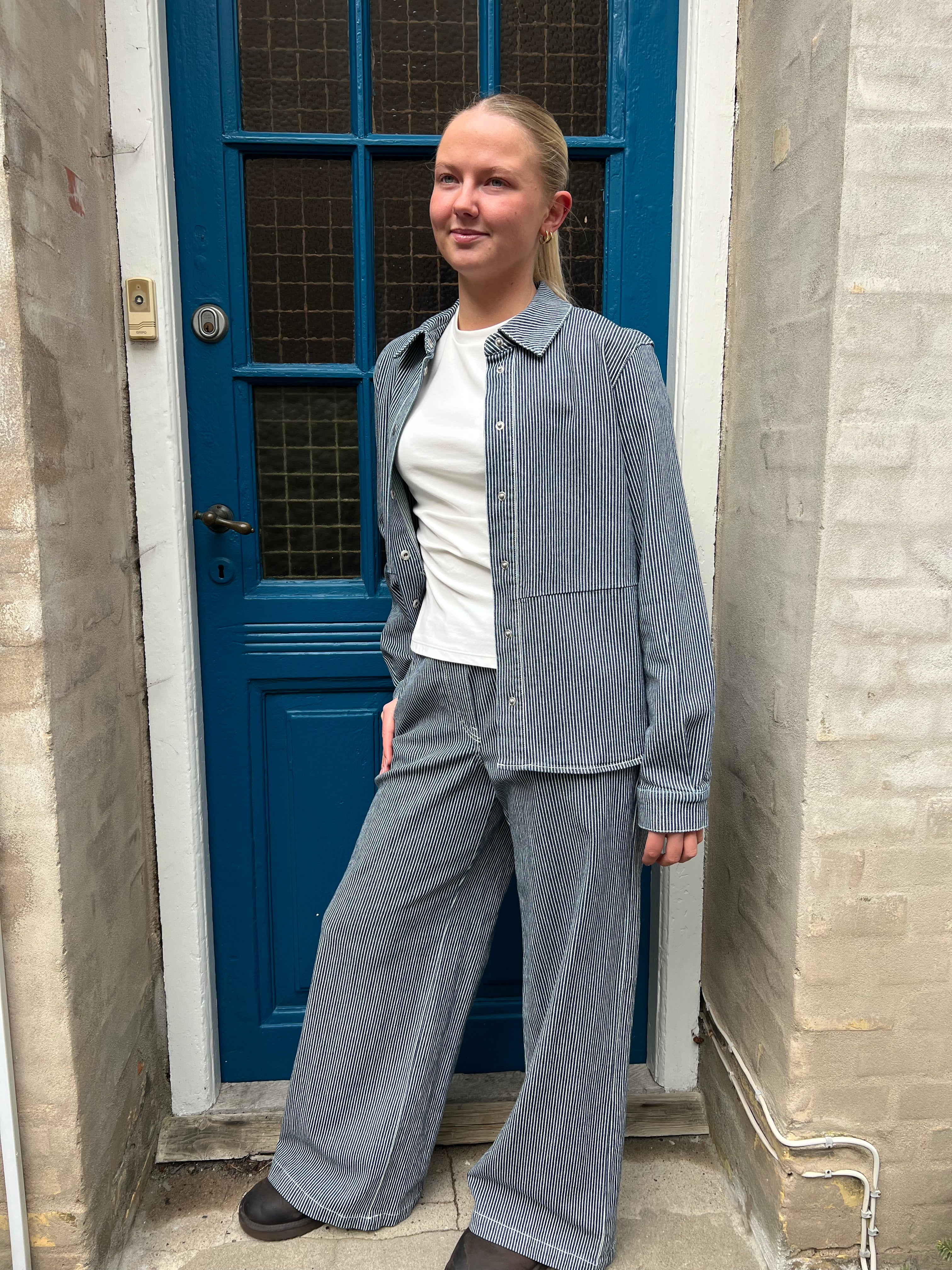 NIKITA WIDE STRING PANTS - Black Iris CLOUD DANCER