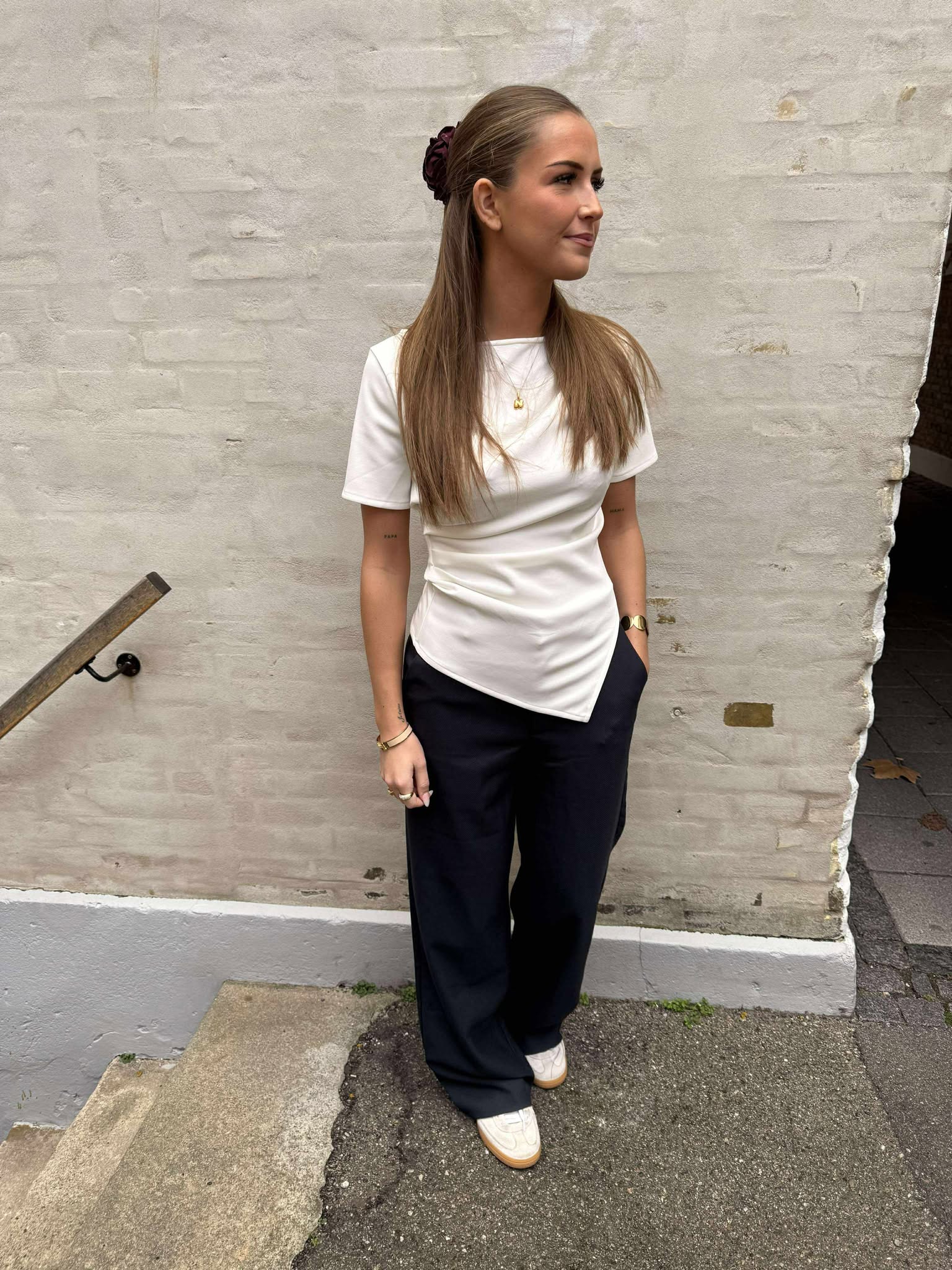 Emmett Melange byxor - Marinblå