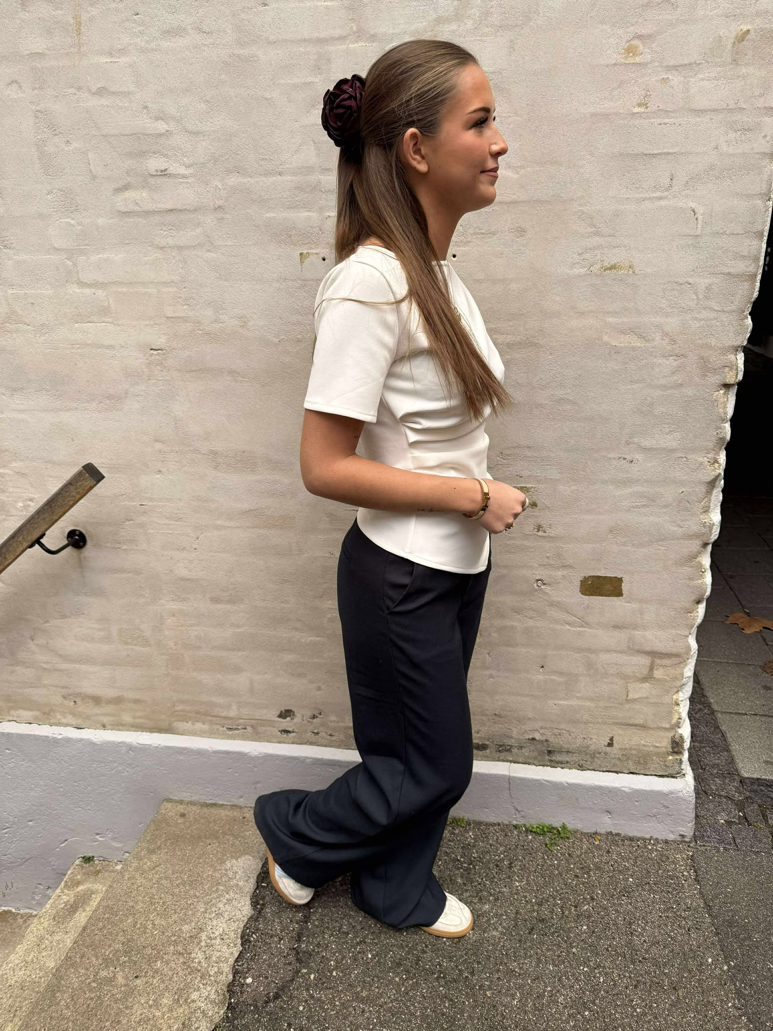 Emmett Melange byxor - Marinblå