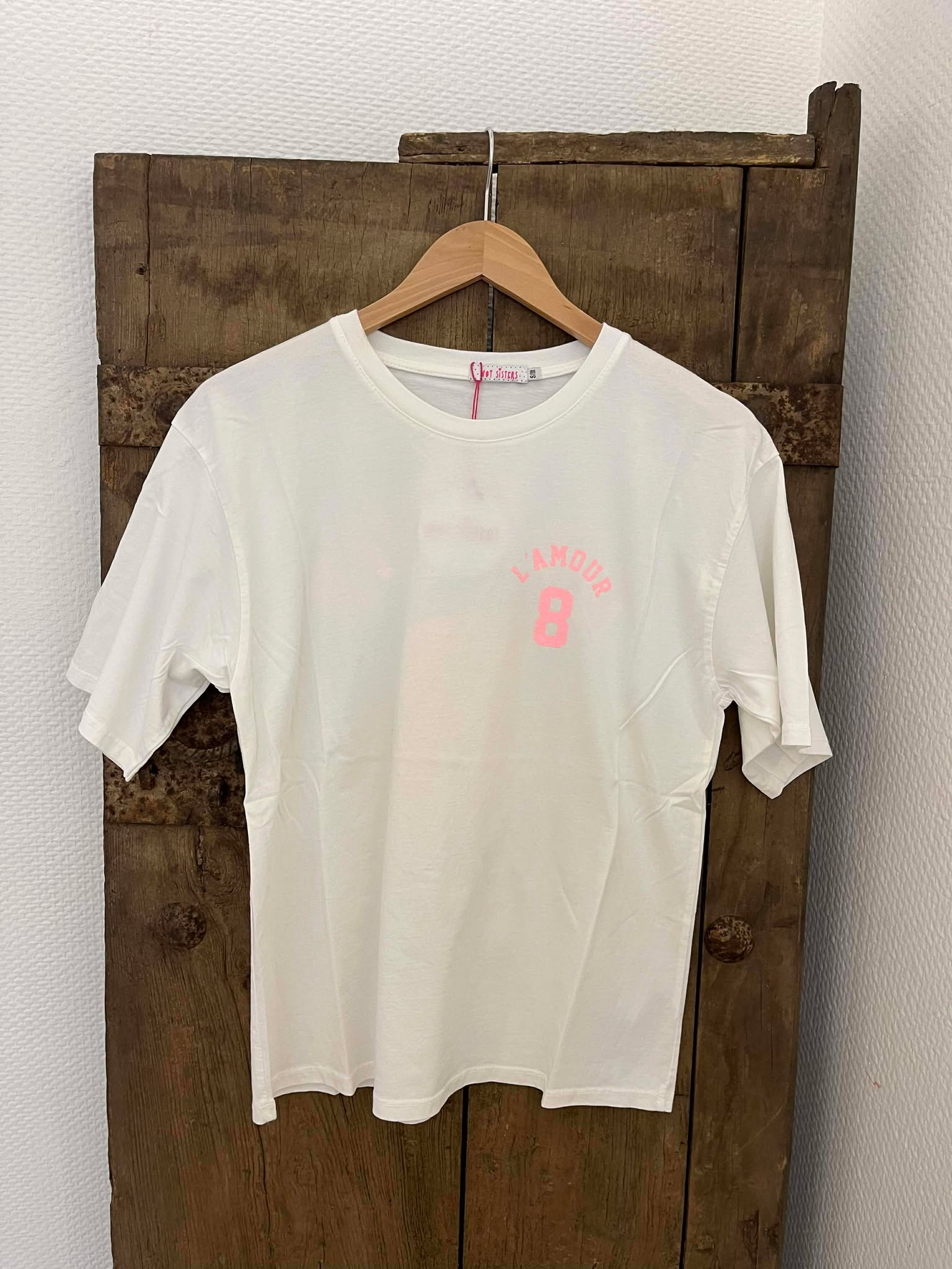 L'Amour T-shirt - Vit/Rosa