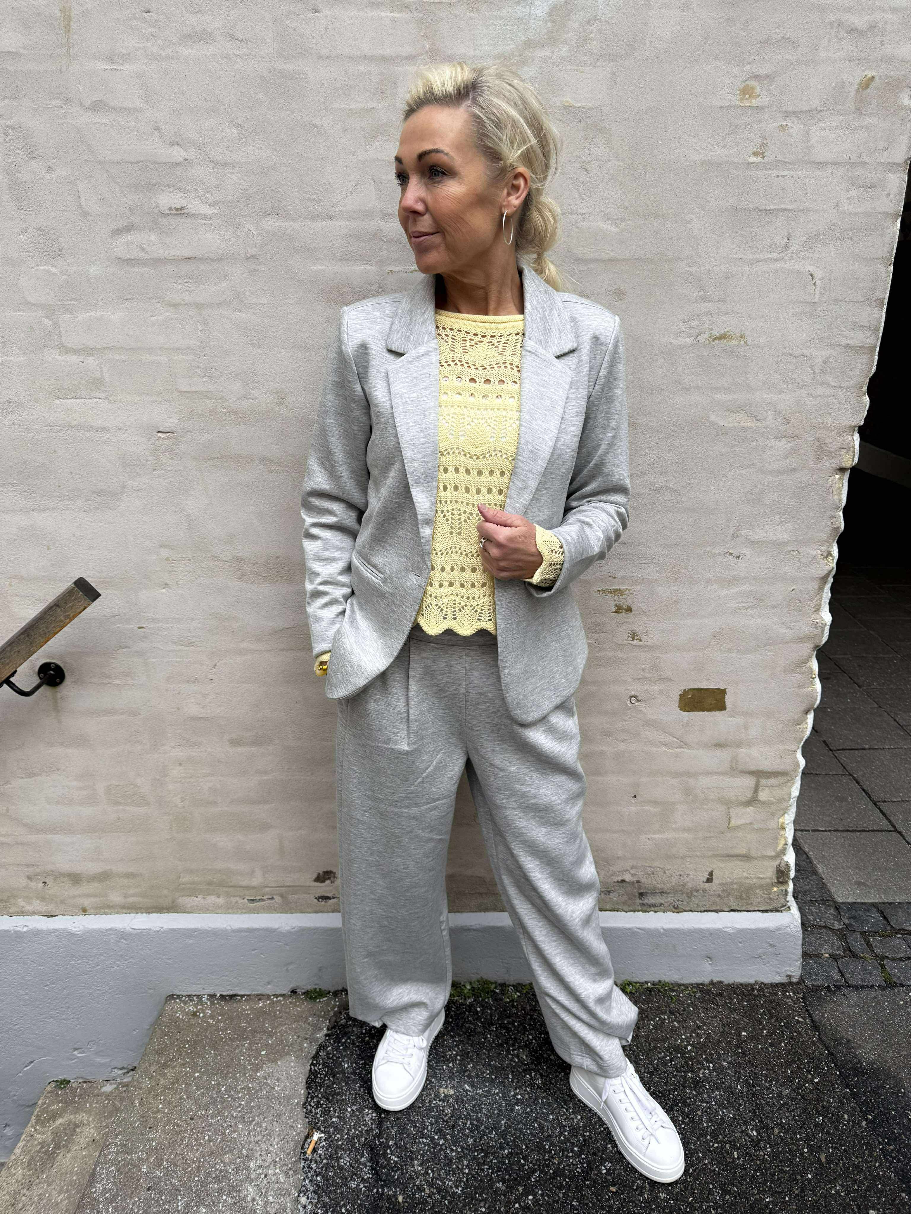 Buka Blazer - Ljusgrå melange