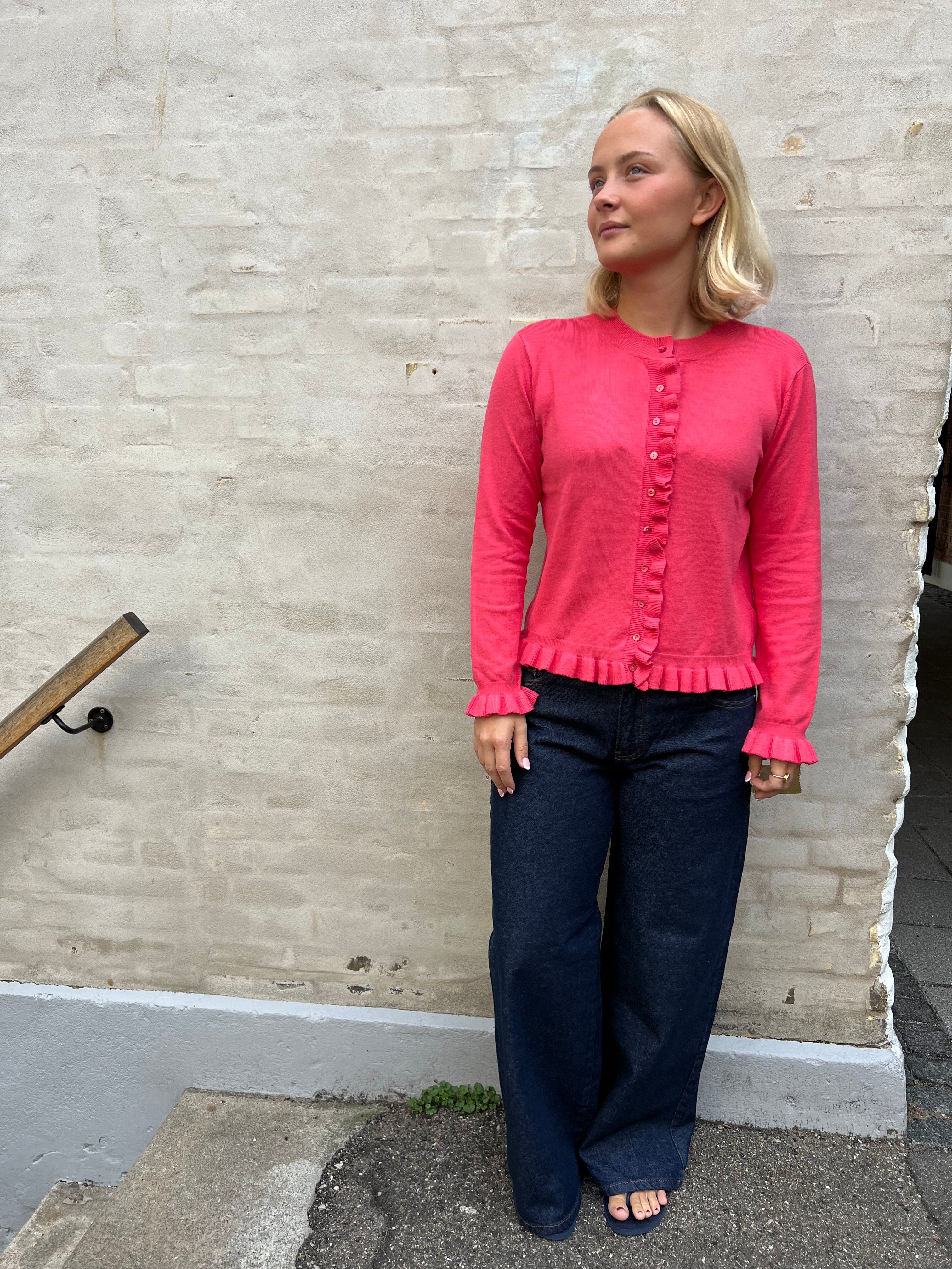 Sisse Solid Cardigan - Berry