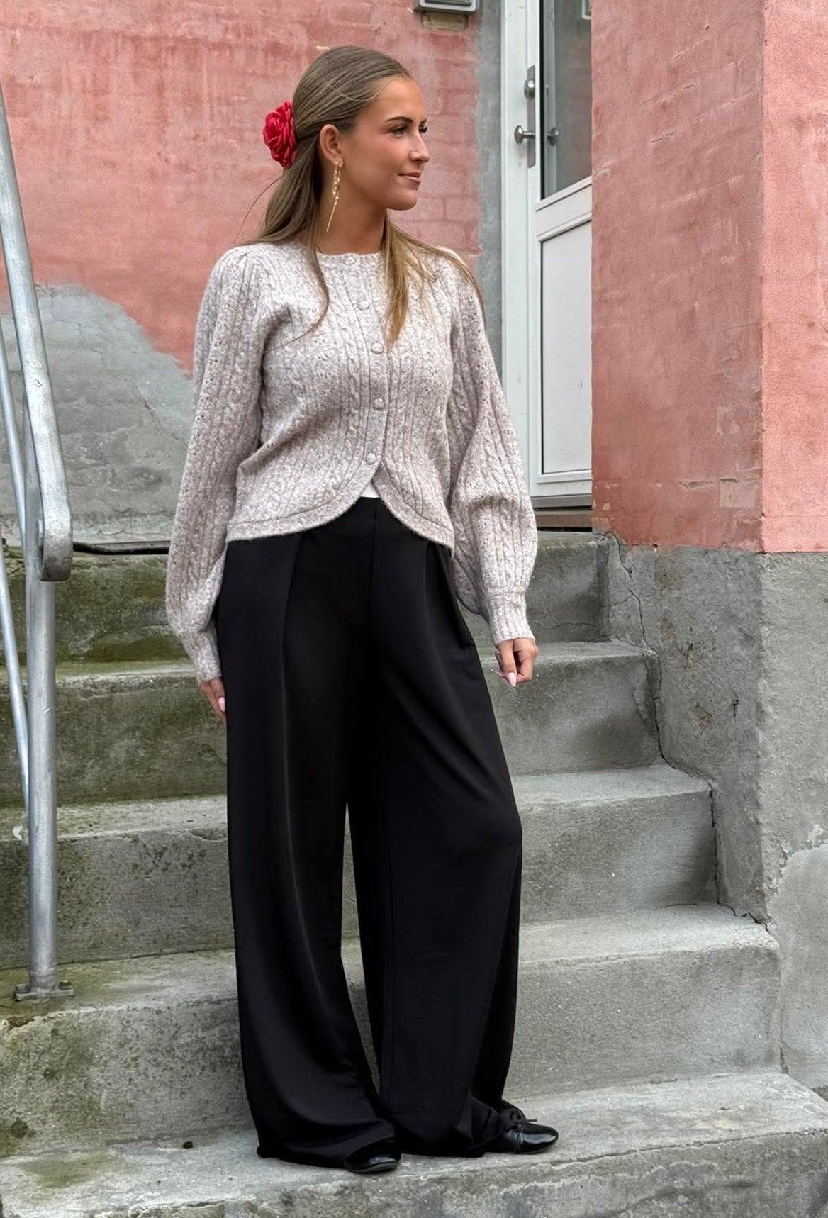 Koteas Cable Knit Cardigan - Beige Melange