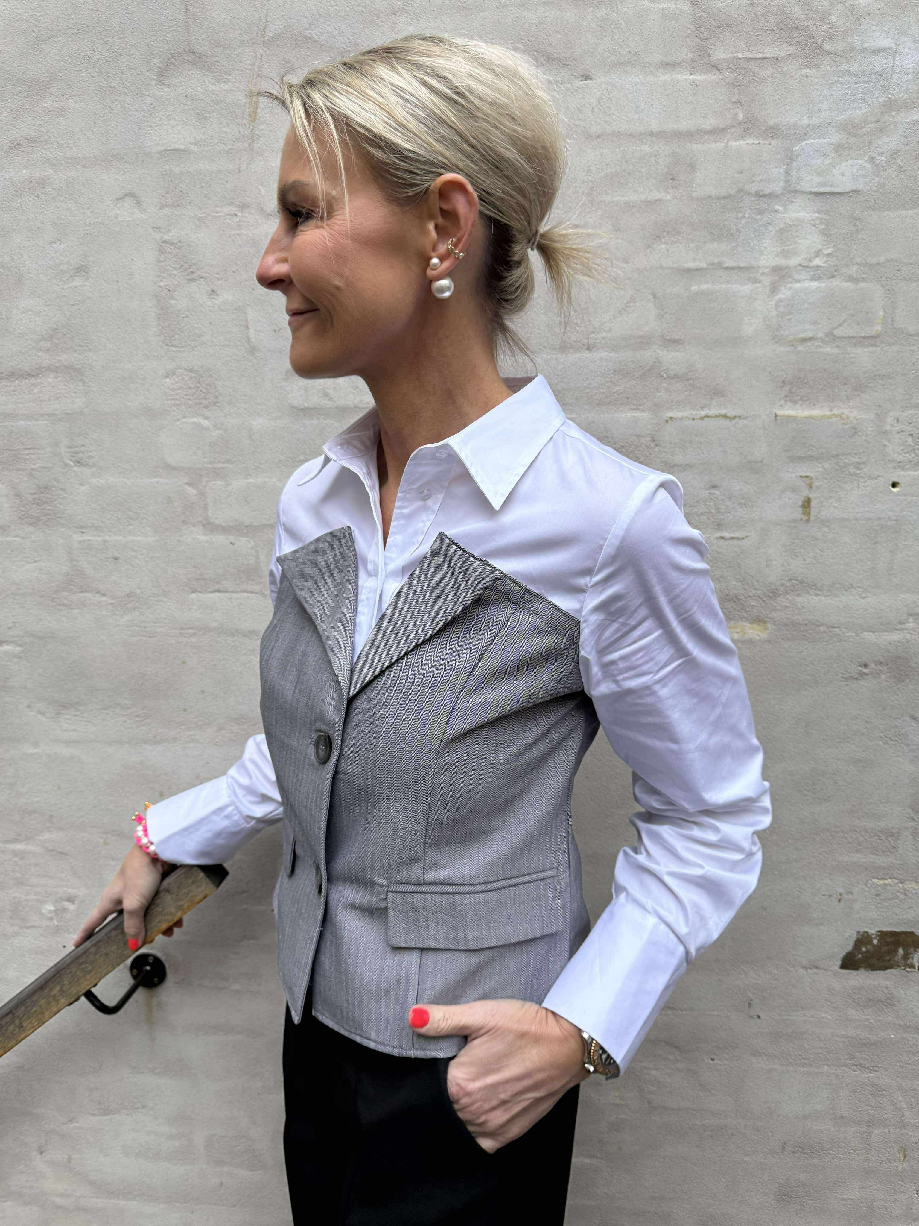 PollyCC Corsage Mix Skjorta - Vit