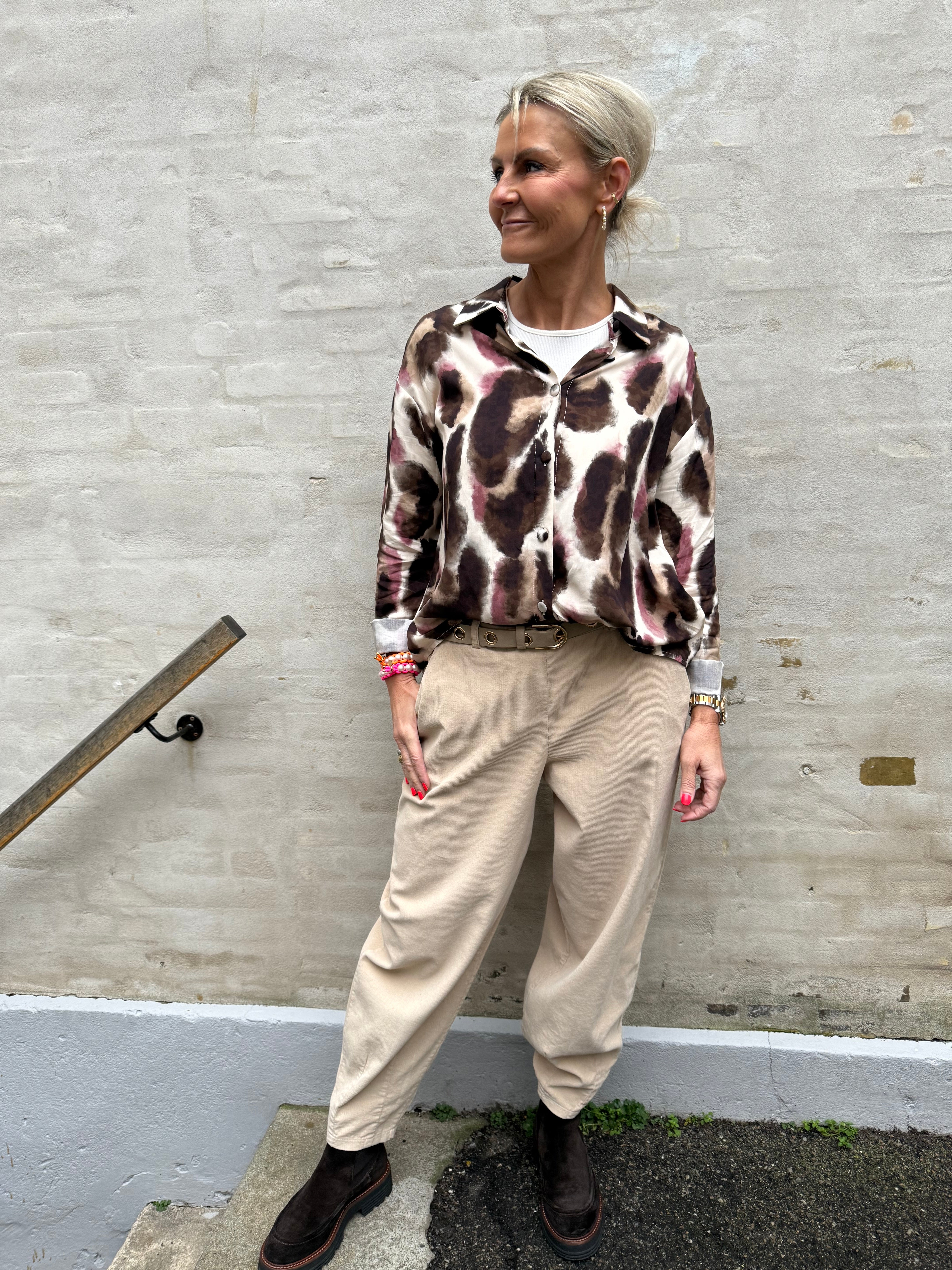 ELISA skjorta - brun/rosa