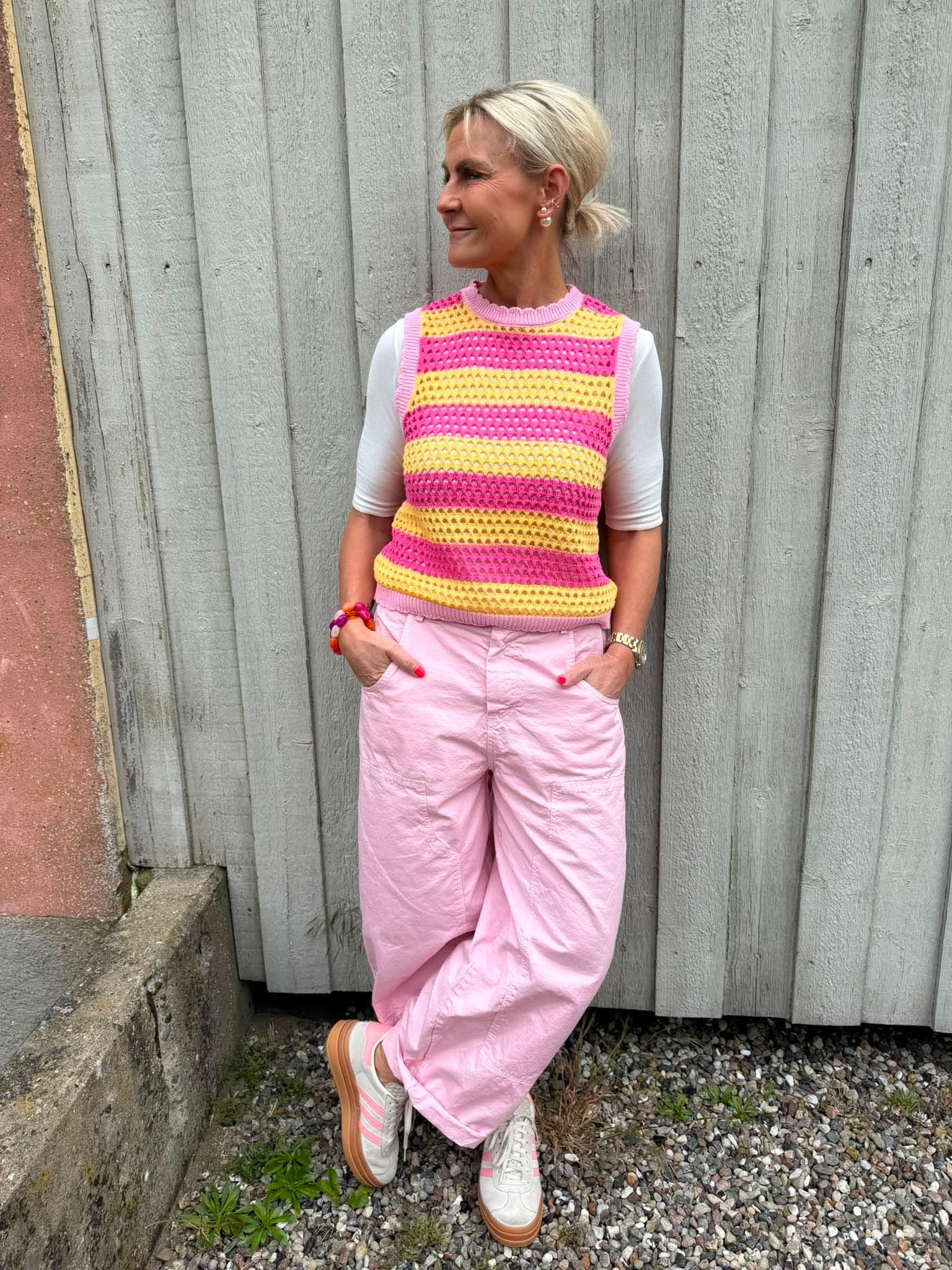 Manga Vest - Pink/Yellow