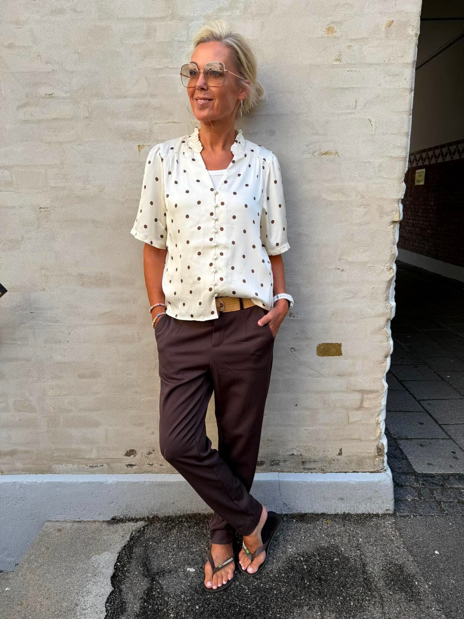 Torana Dotted Blouse - Creme