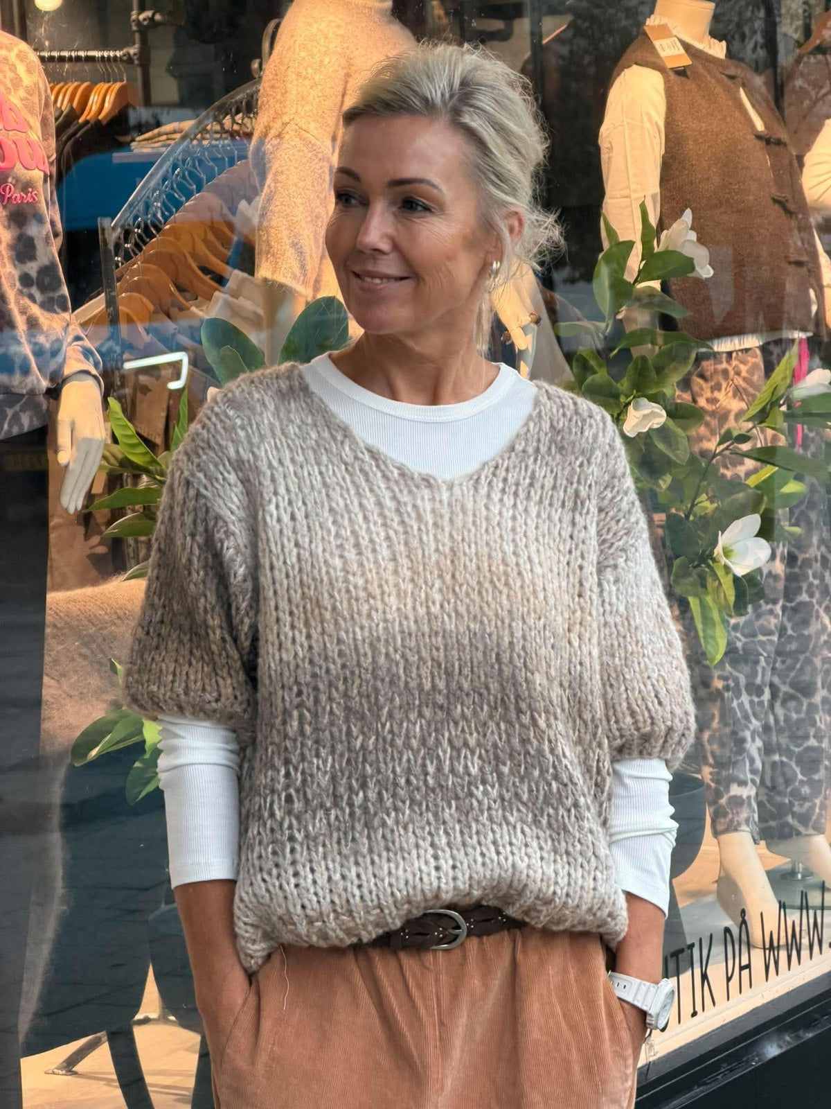 Grace Pullover - Grey/Beige