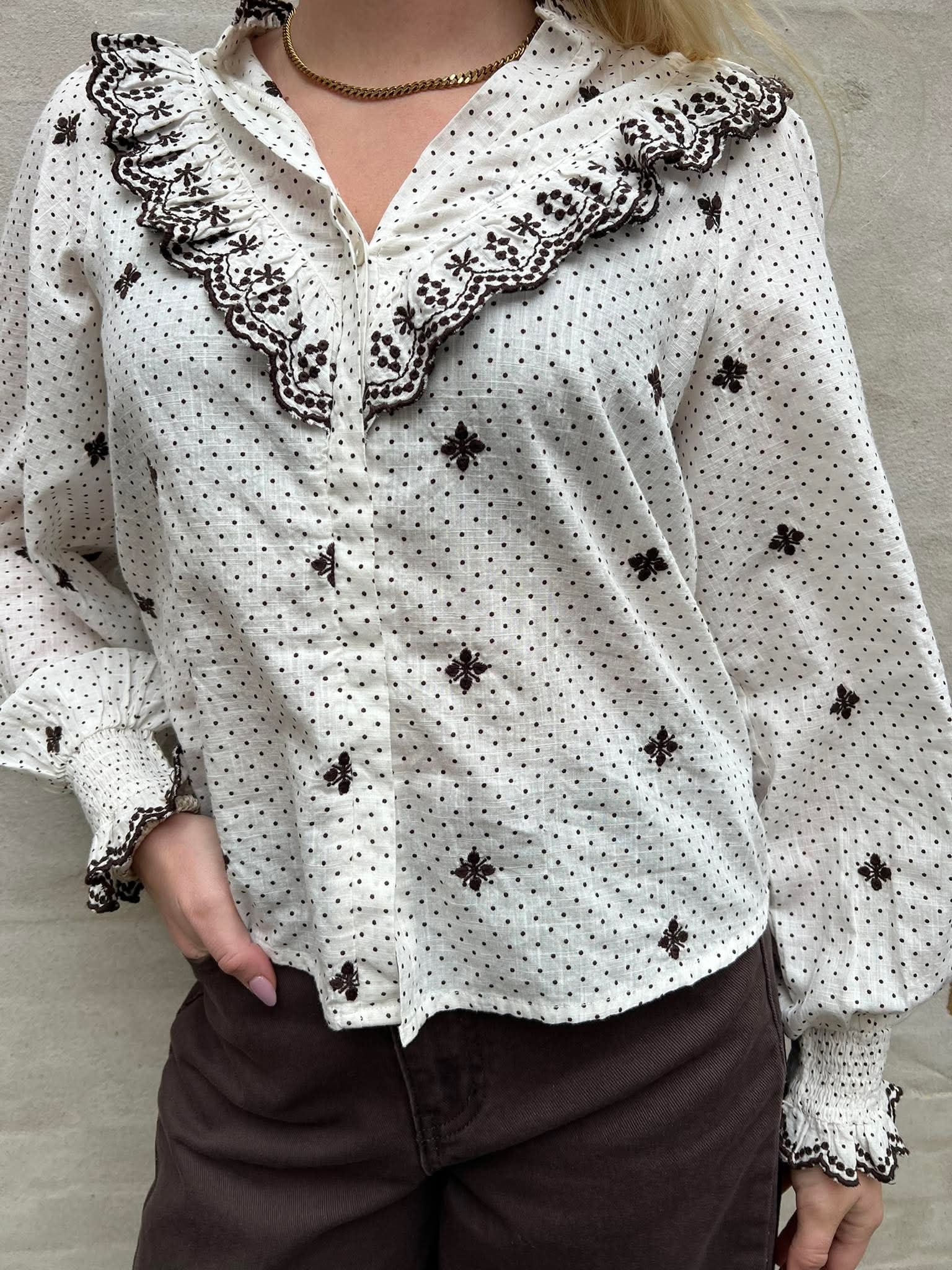 Degas Dot Blus - Off White