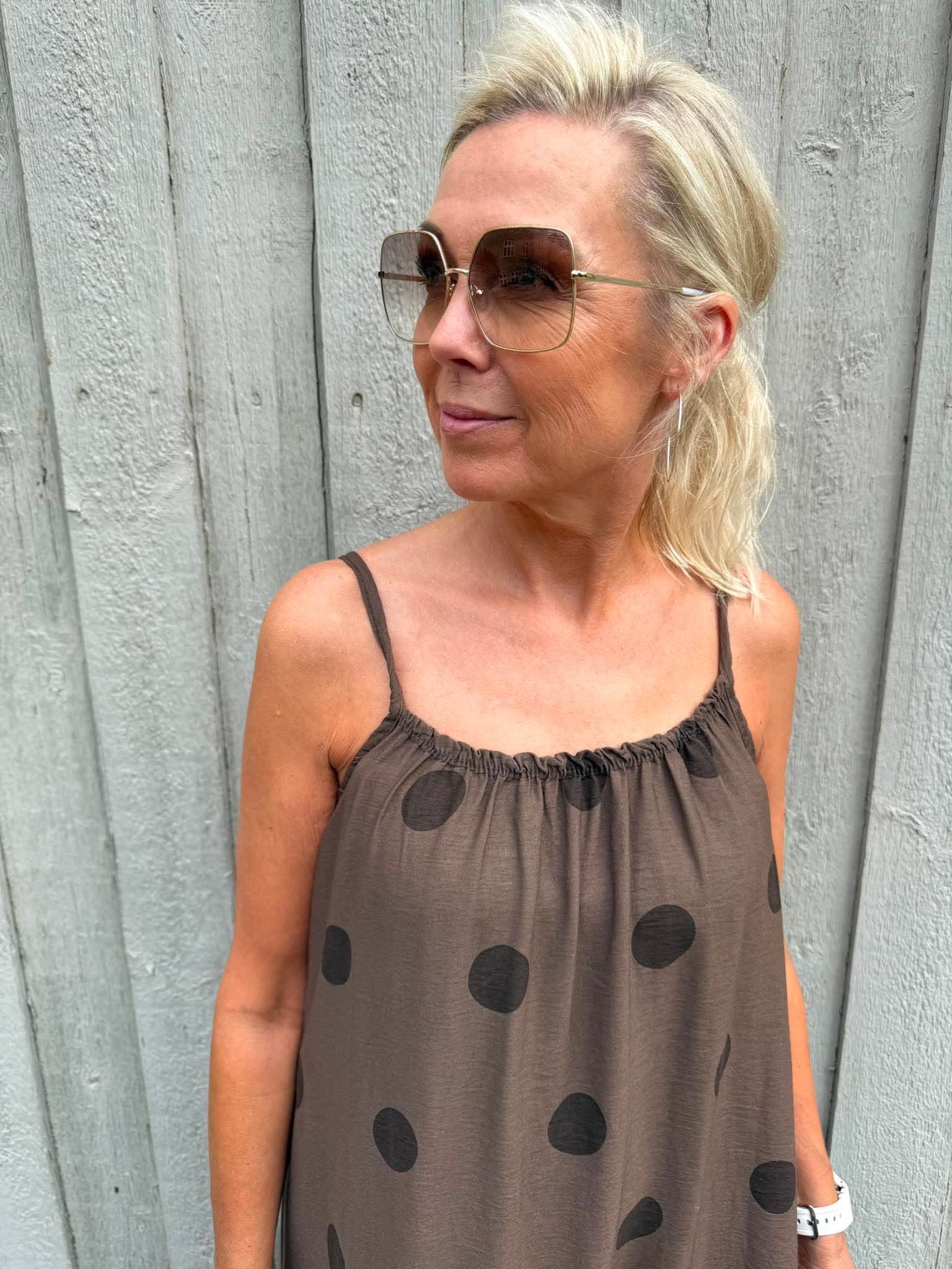Dot Dress - Mörkbrun