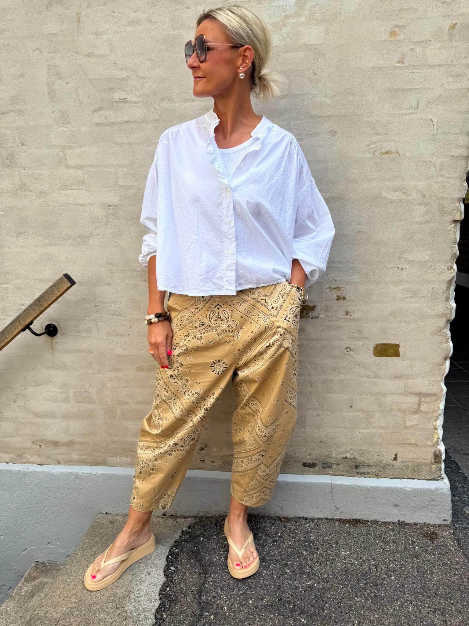 Bandana Pants - Beige
